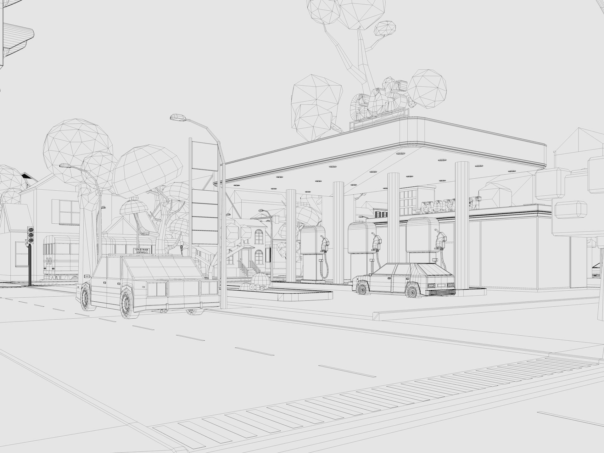 Cartoon City 3D model_36