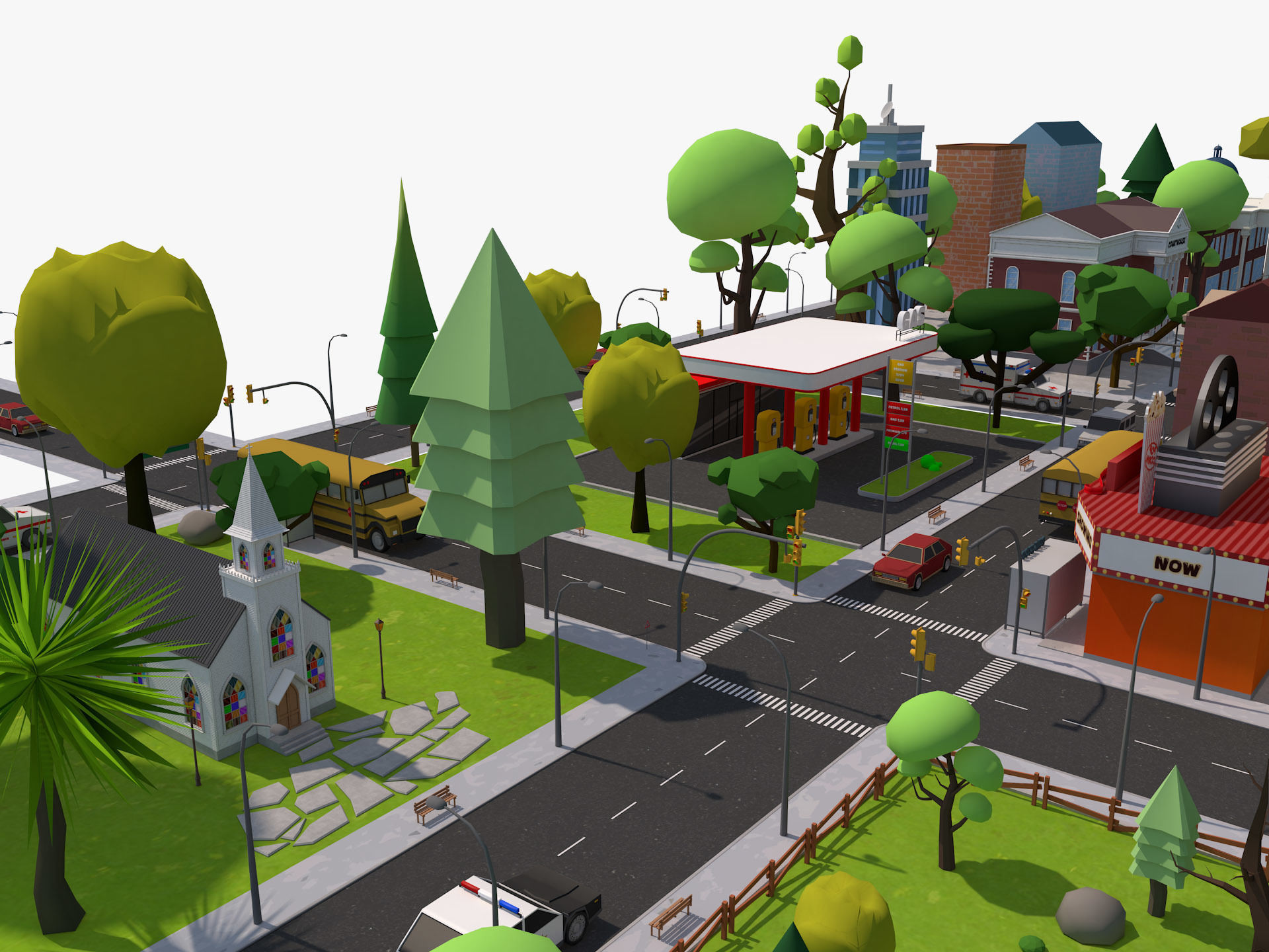 Cartoon City 3D model_12