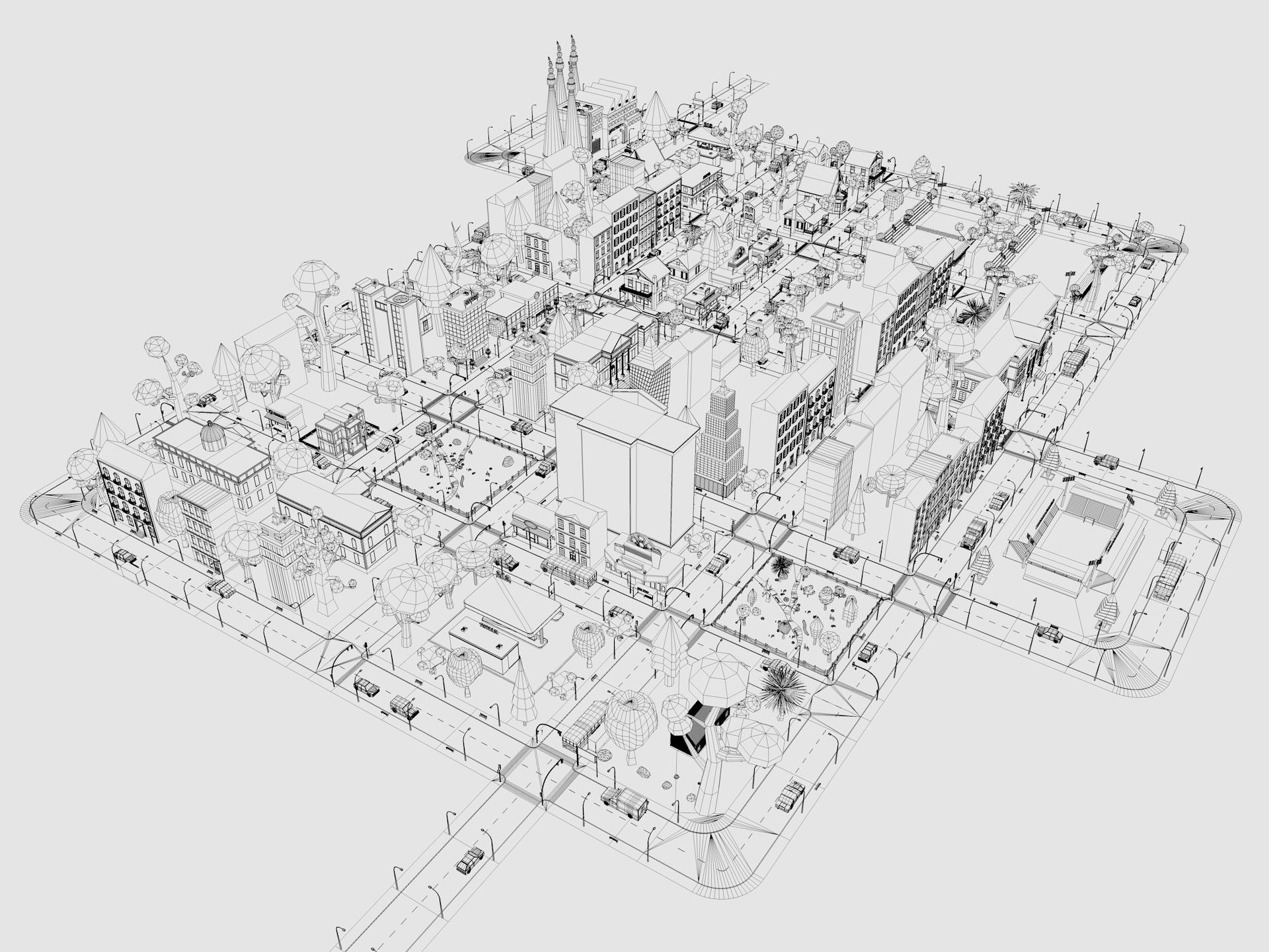 Cartoon City 3D model_27