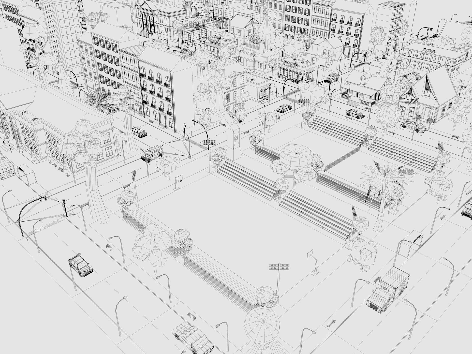 Cartoon City 3D model_31