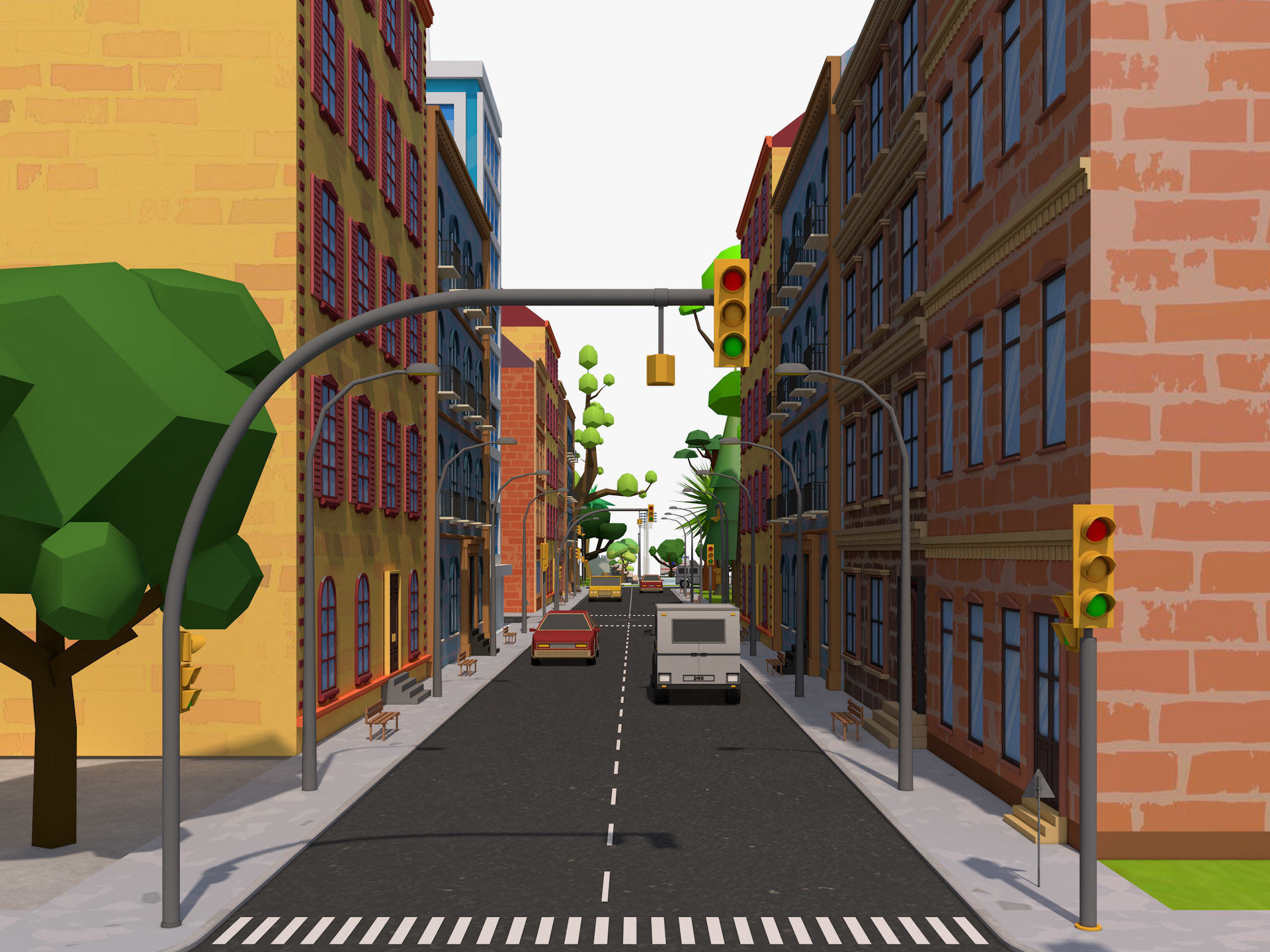 Cartoon City 3D model_13