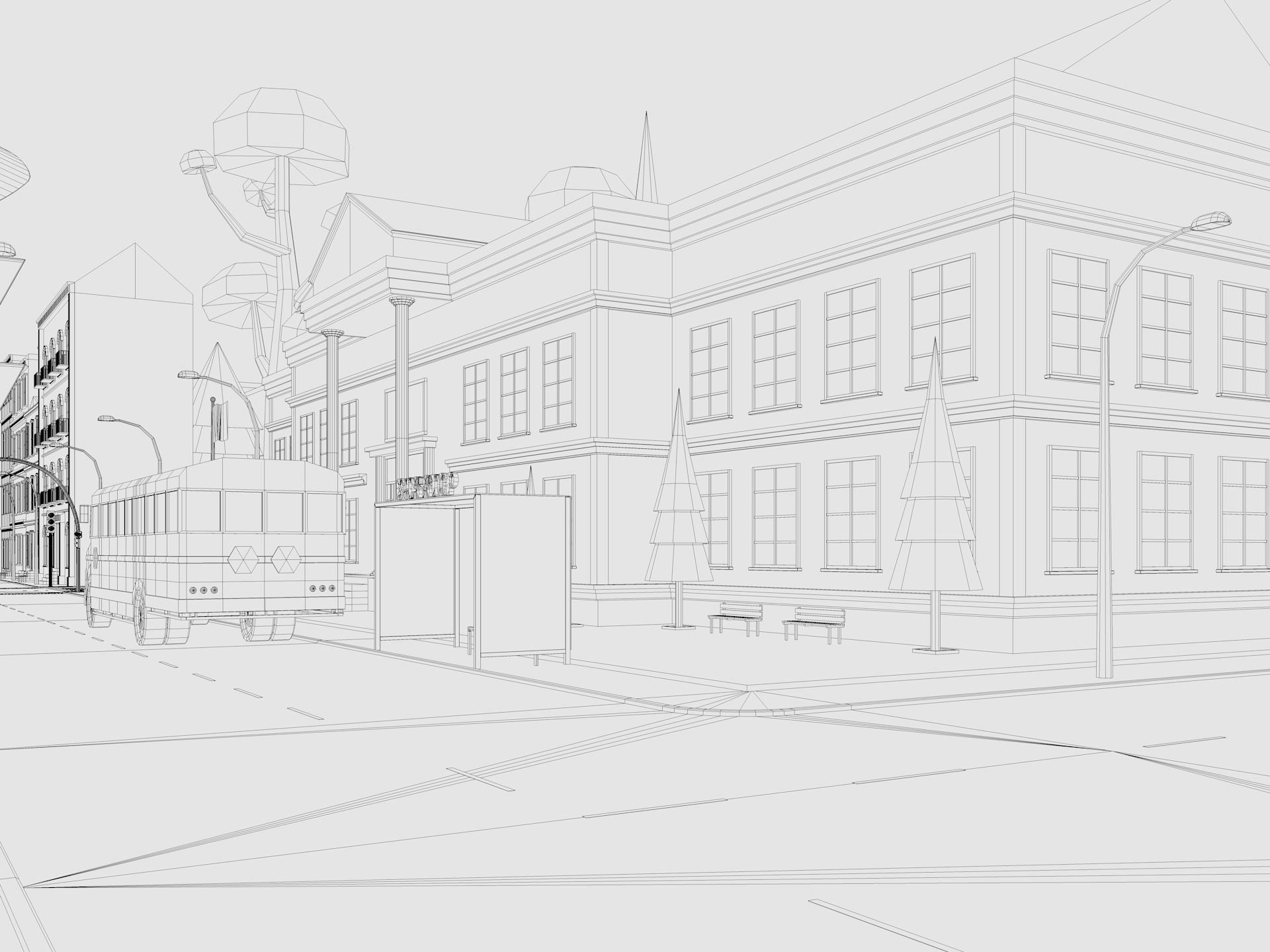 Cartoon City 3D model_37