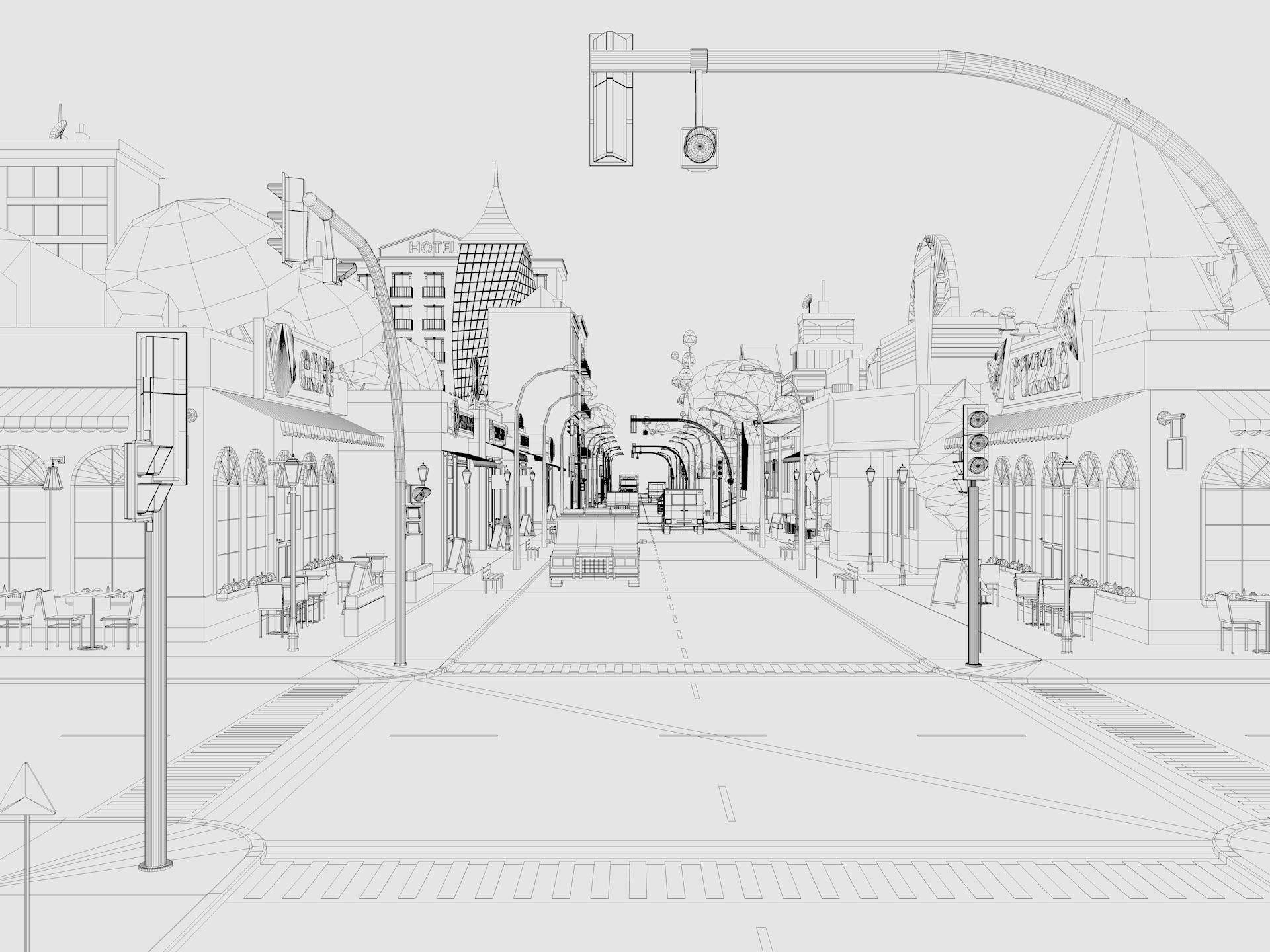 Cartoon City 3D model_30