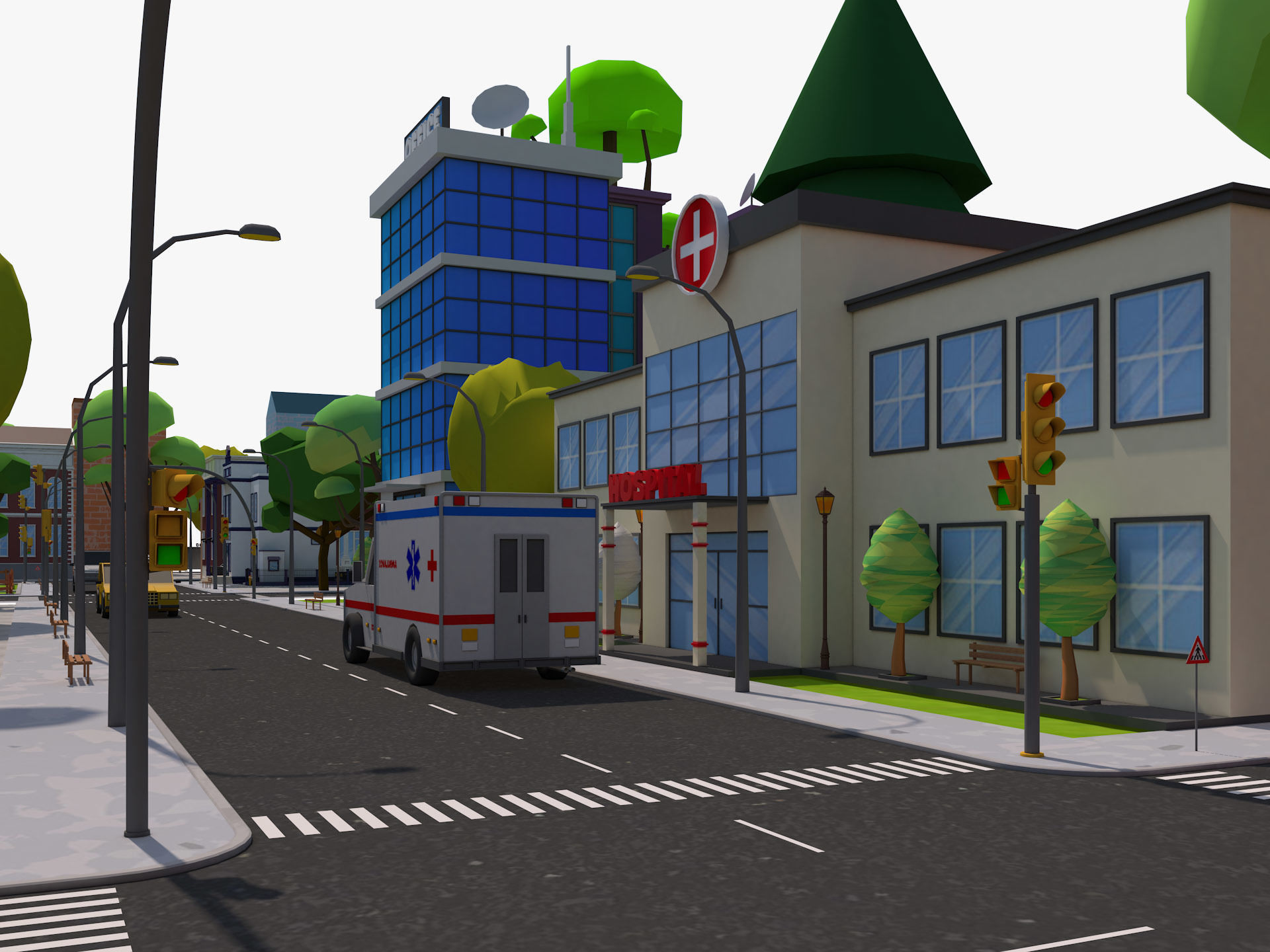 Cartoon City 3D model_15