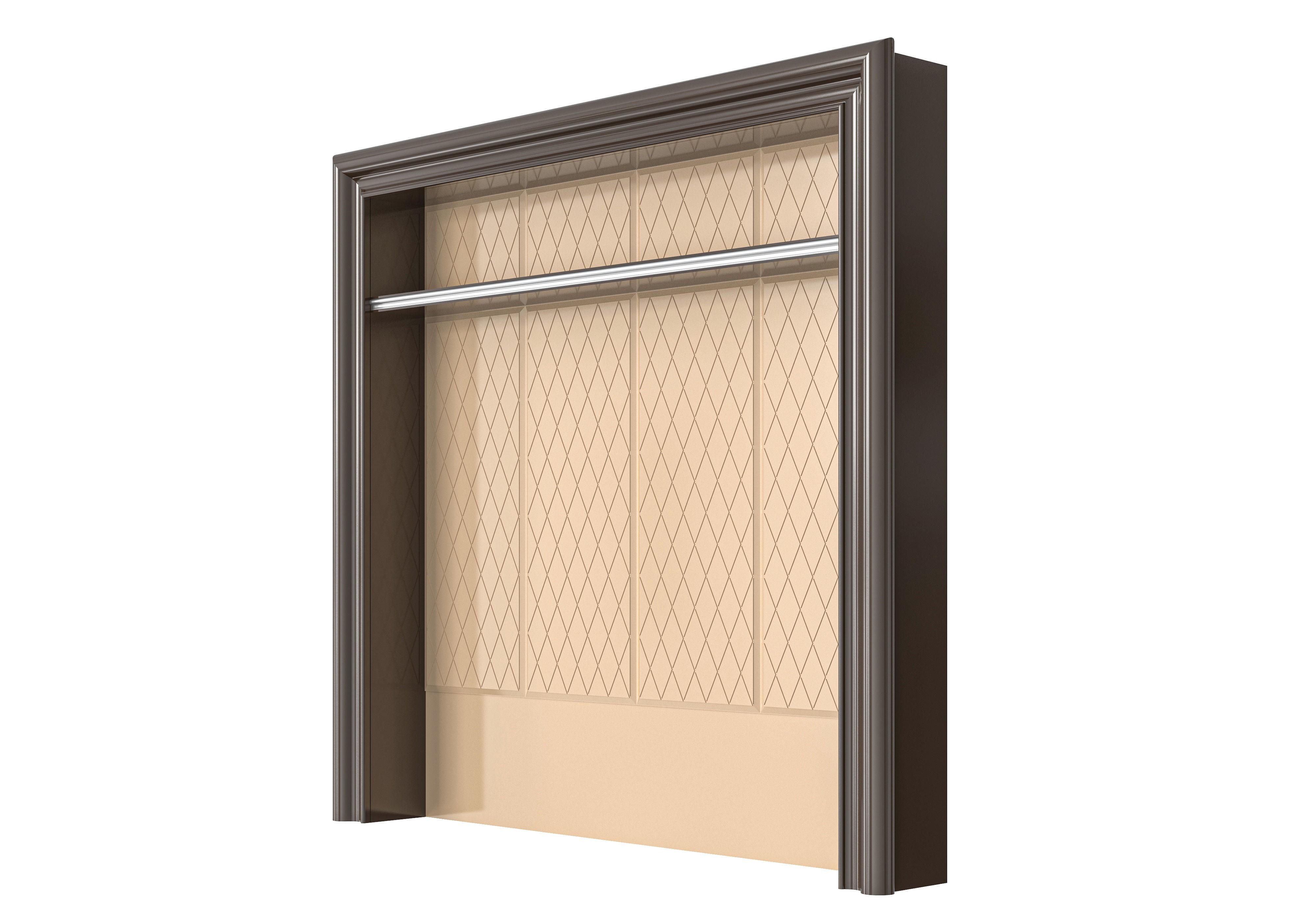 Dark Wood and Crea Bookshelf by MODENESE 3D model_1