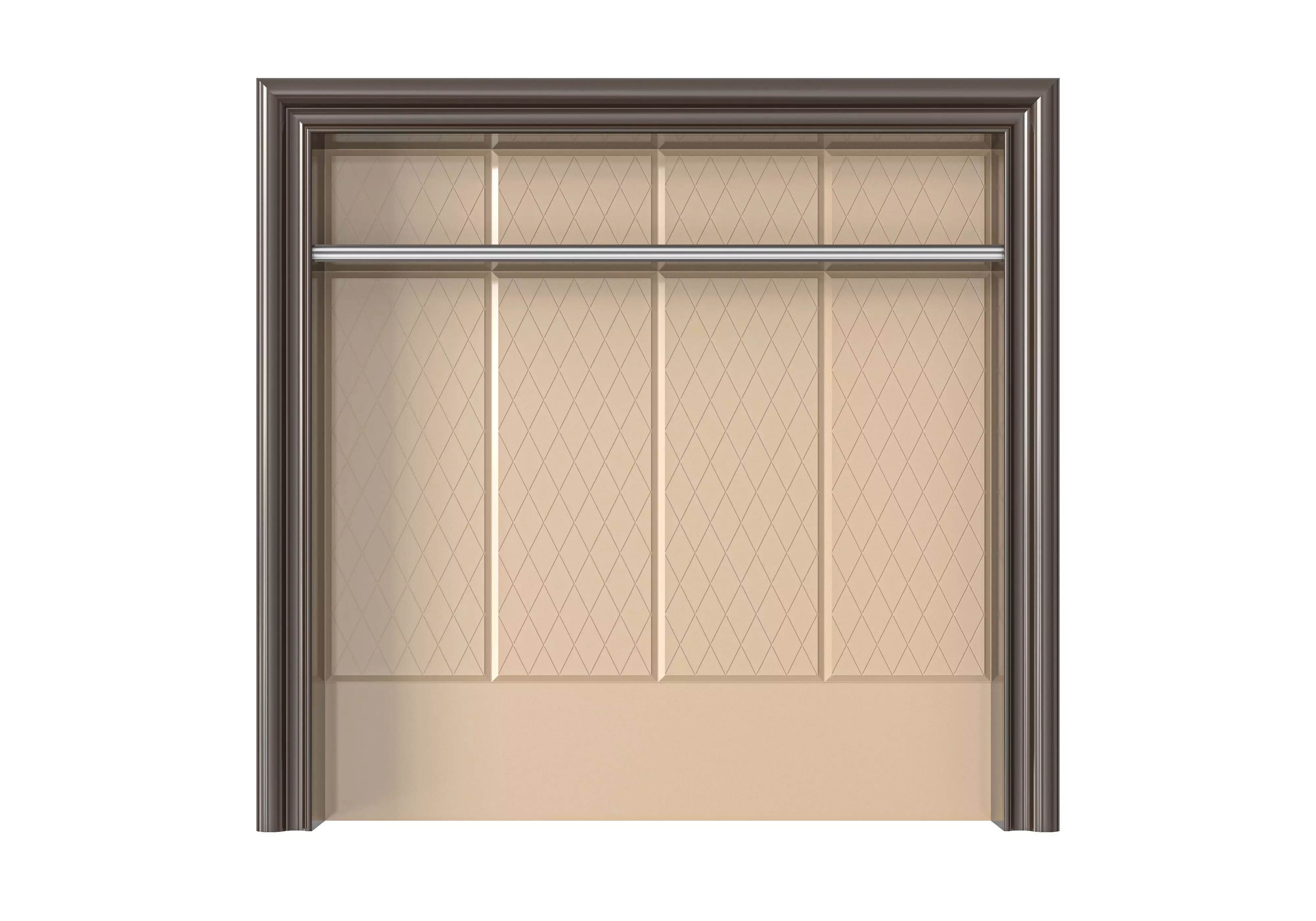 Dark Wood and Crea Bookshelf by MODENESE 3D model_0