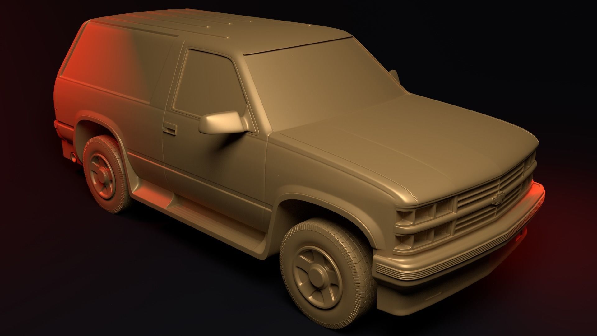 Chevrolet Tahoe I 3 door toy 3D print model_1