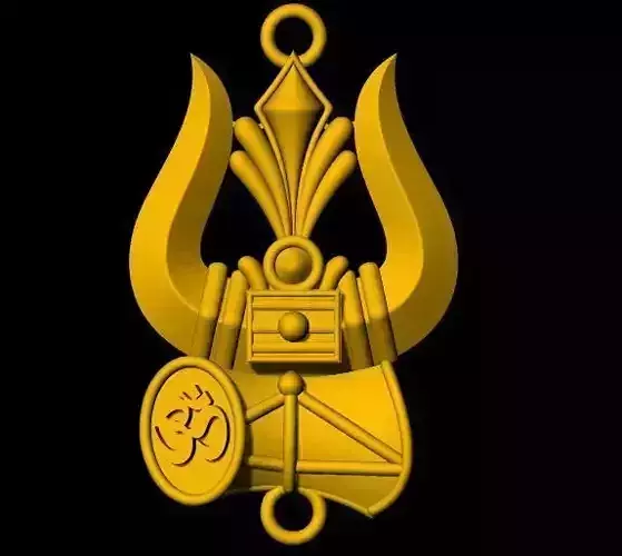 Shiva Trishul pendant 3dm file