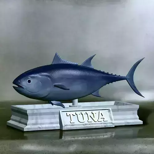 fish tuna bluefin statue detailed texture 3D print model
