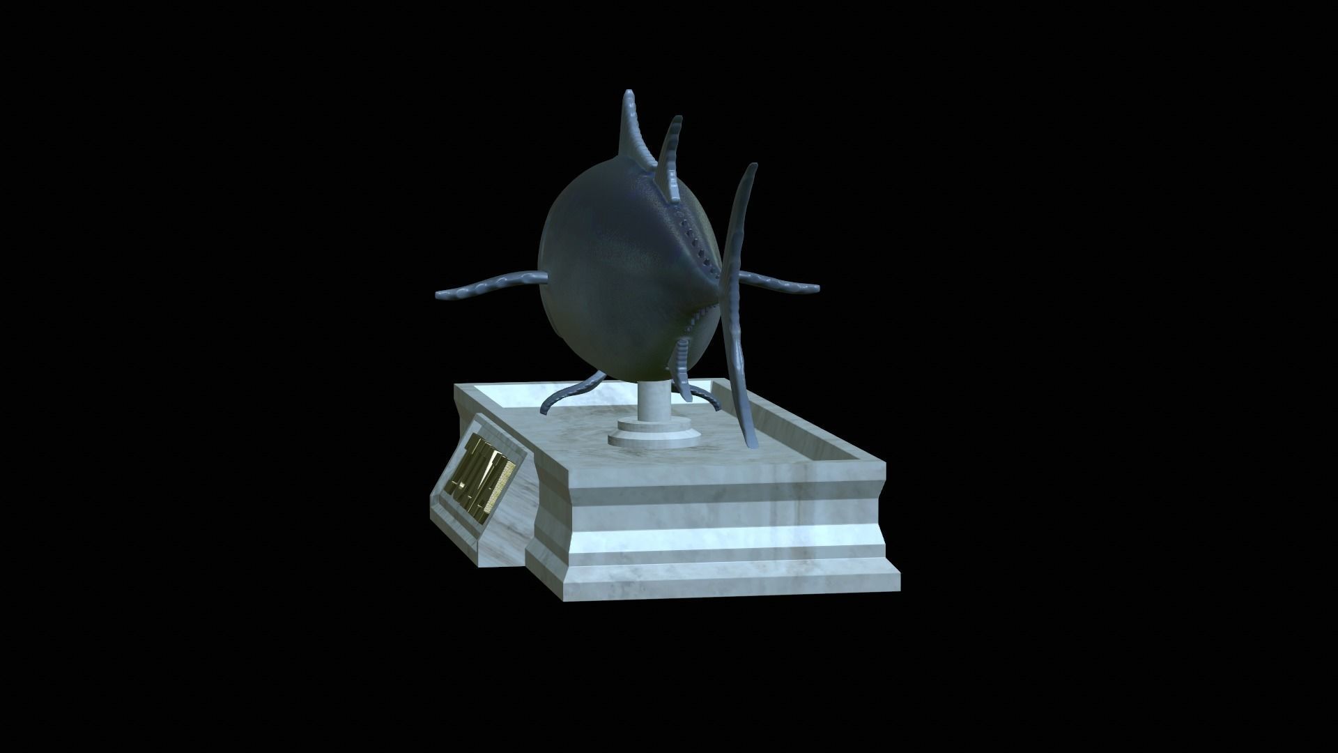 fish tuna bluefin statue detailed texture 3D print model_4