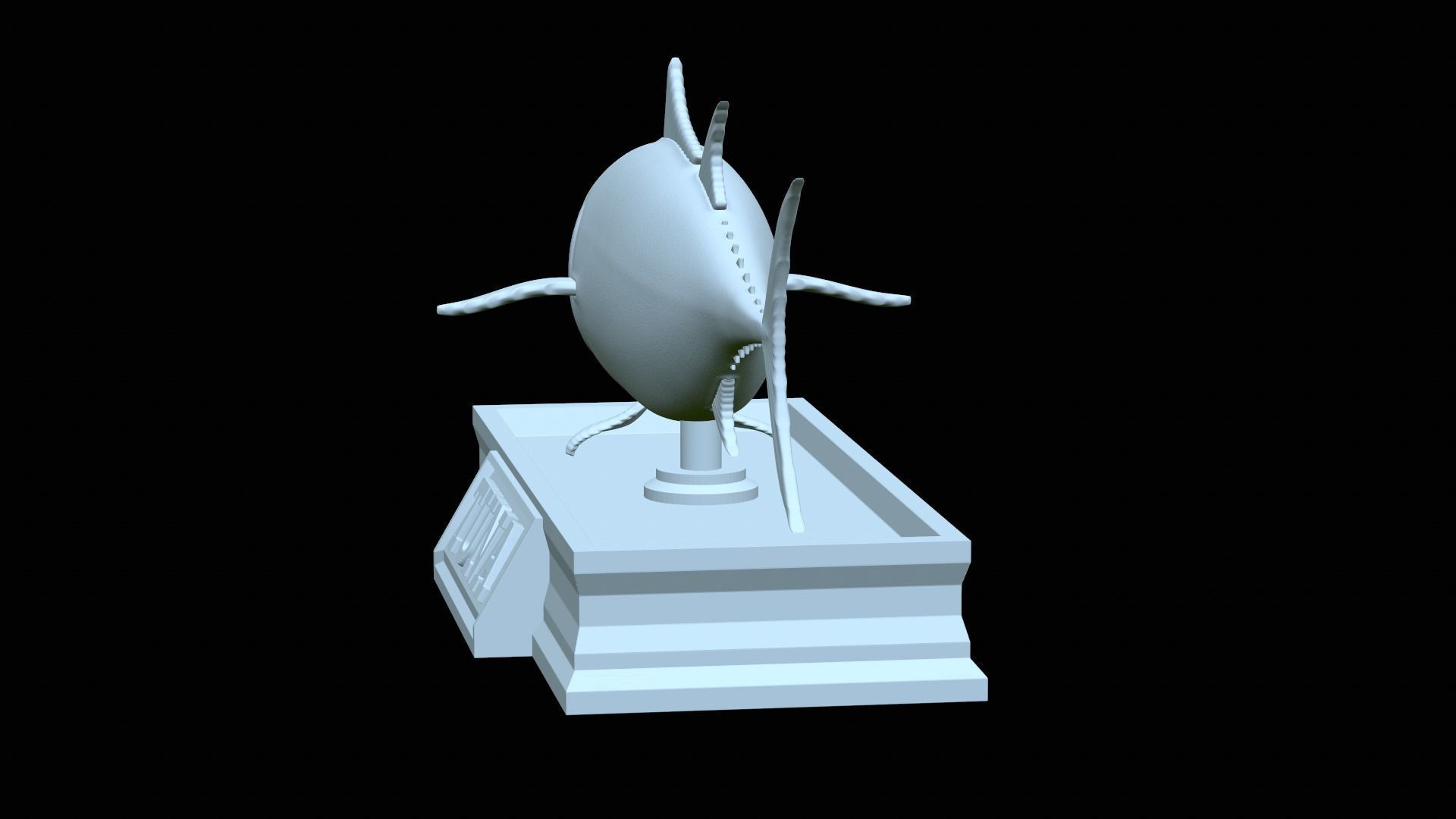 fish tuna bluefin statue detailed texture 3D print model_14
