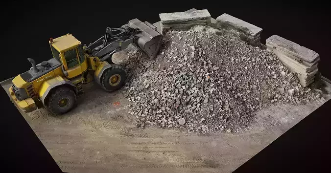 construction-site bulldozer machinery scan