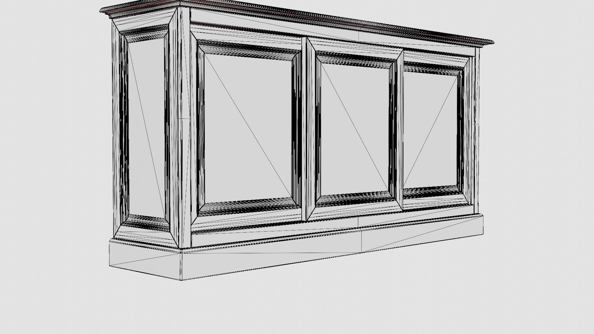Marthas sideboard black Low-poly 3D model_7
