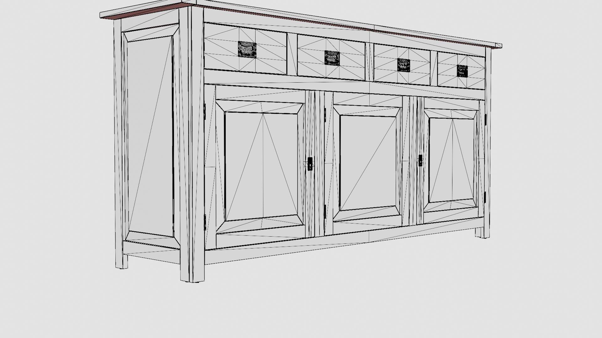 Hyannis sideboard English Low-poly 3D model_7