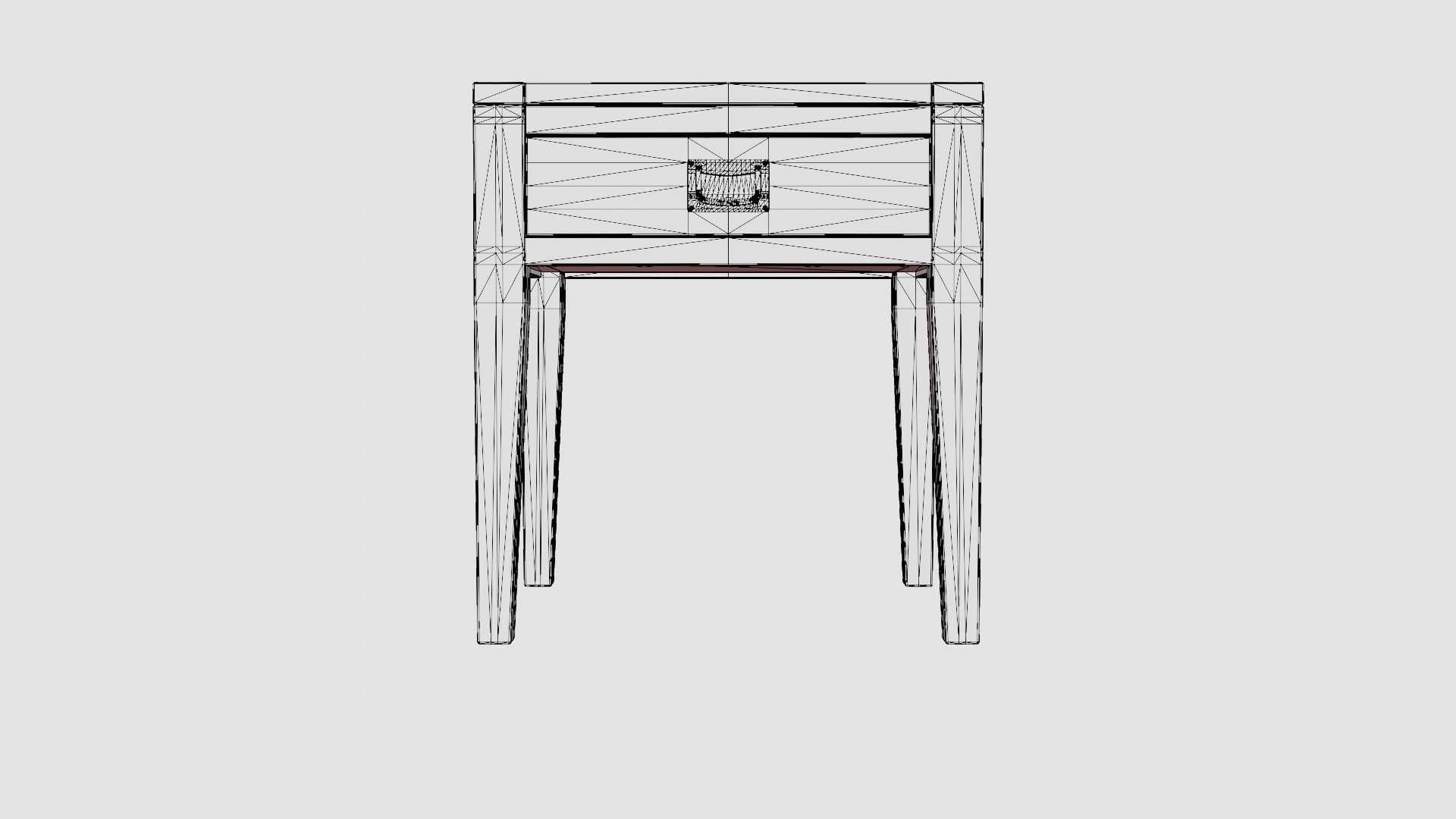 Fairfield side table rich brown Low-poly 3D model_6