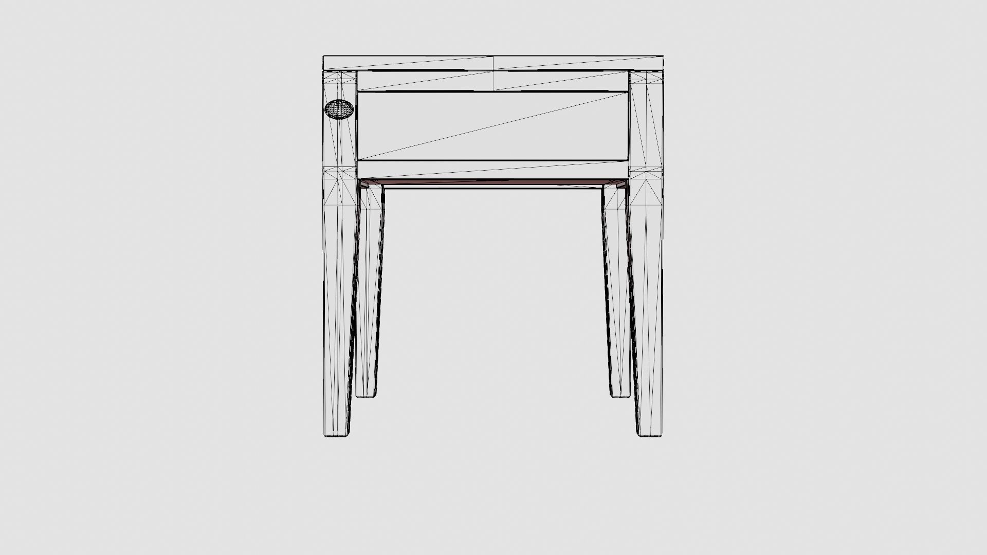 Fairfield side table rich brown Low-poly 3D model_8