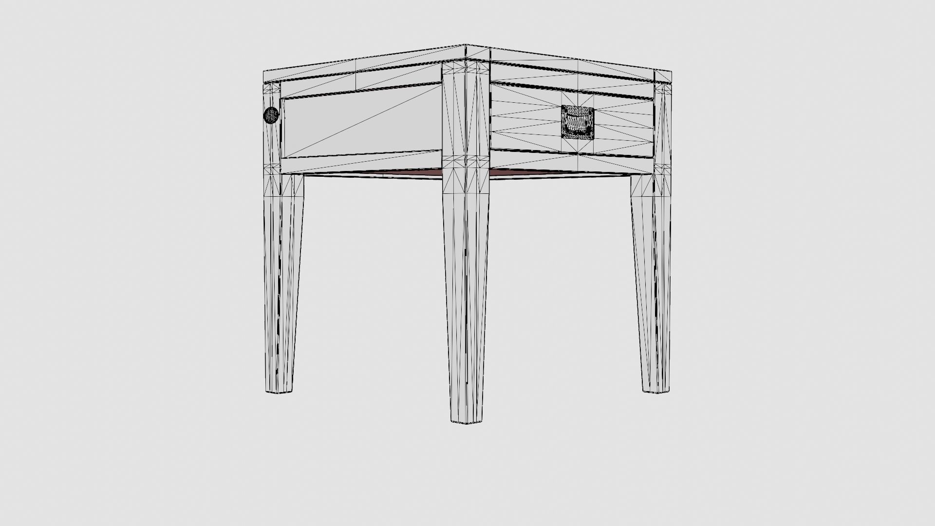 Fairfield side table rich brown Low-poly 3D model_7