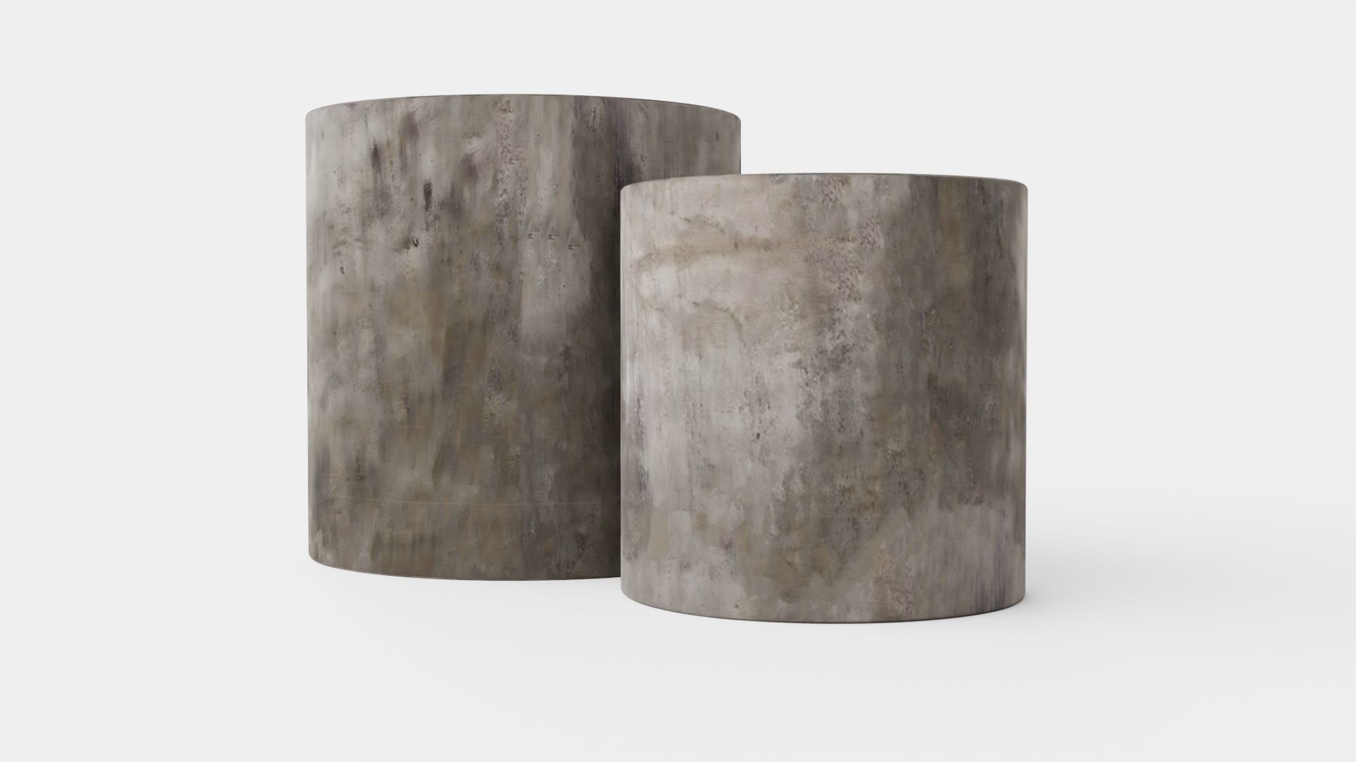 Doloma side table grey 2-set Low-poly 3D model_3