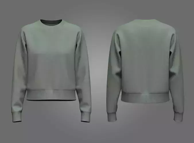 Female Cropped Sweater 3D model