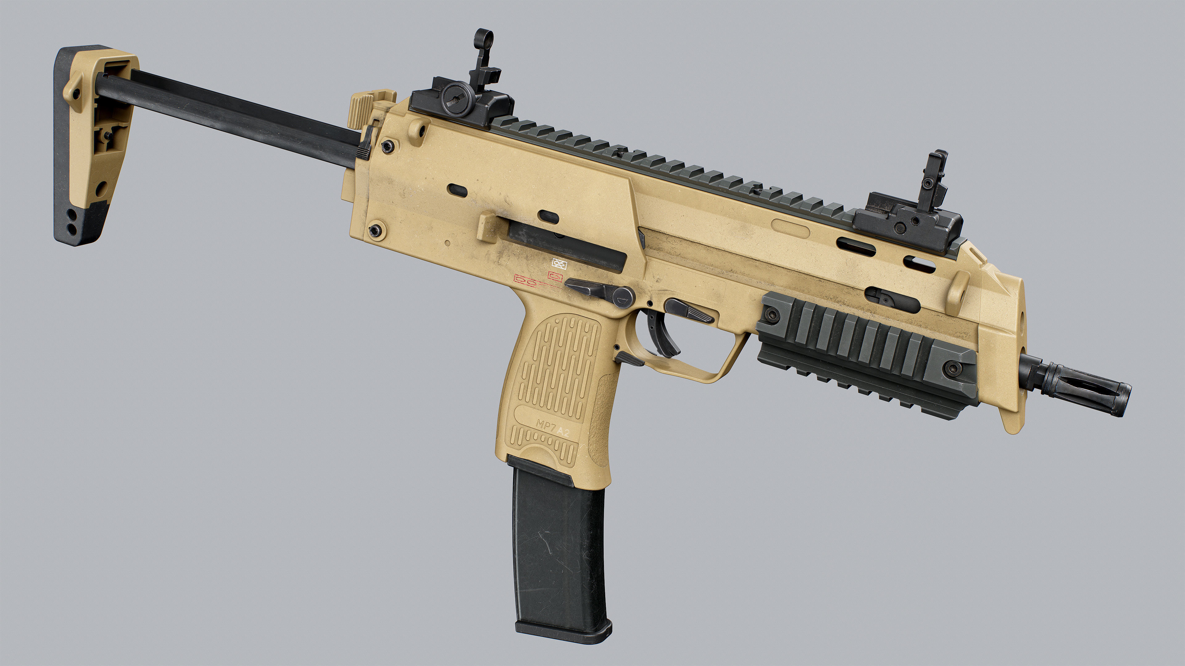 HK MP7 A2 Low-poly 3D model_8
