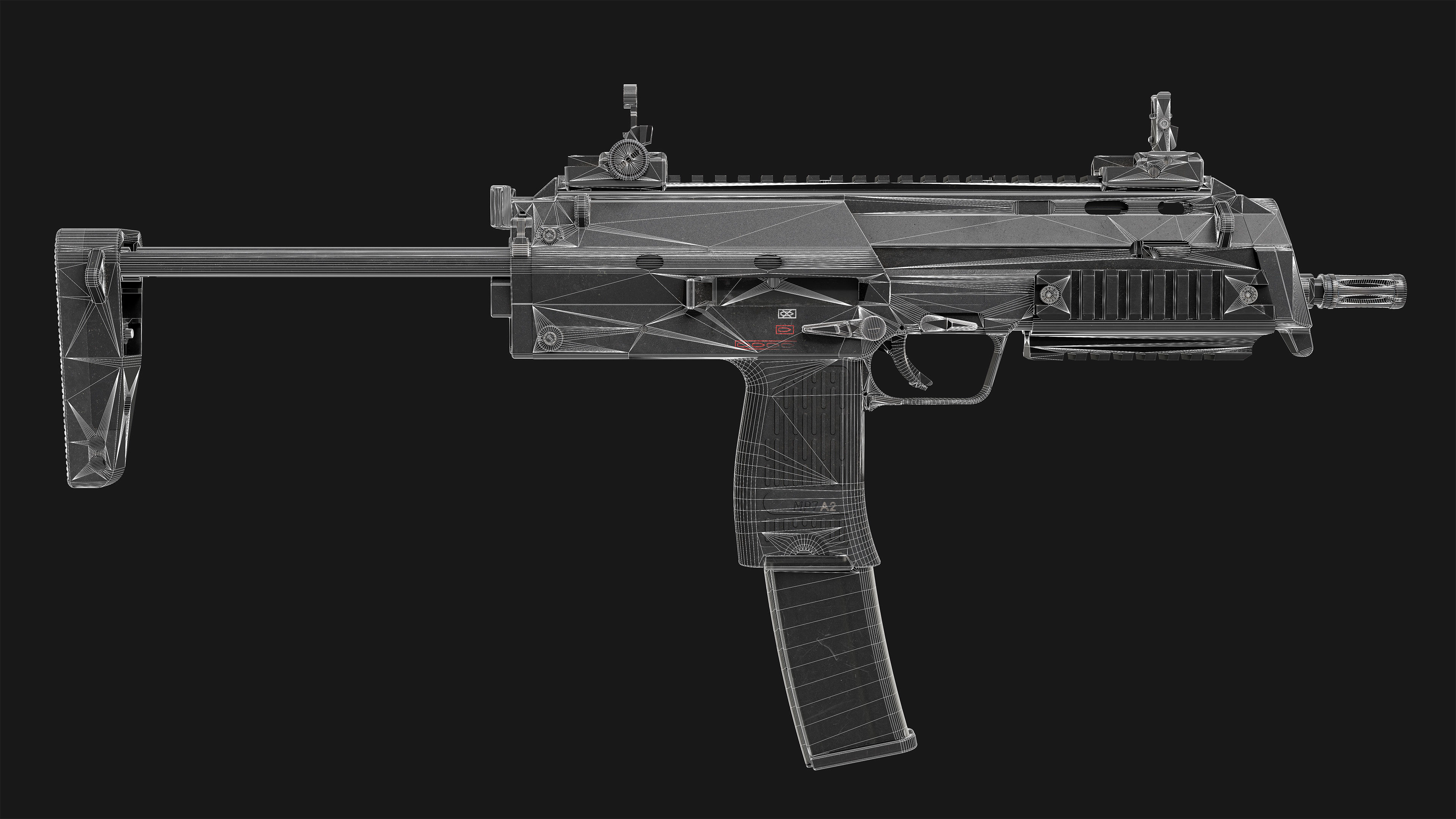 HK MP7 A2 Low-poly 3D model_17
