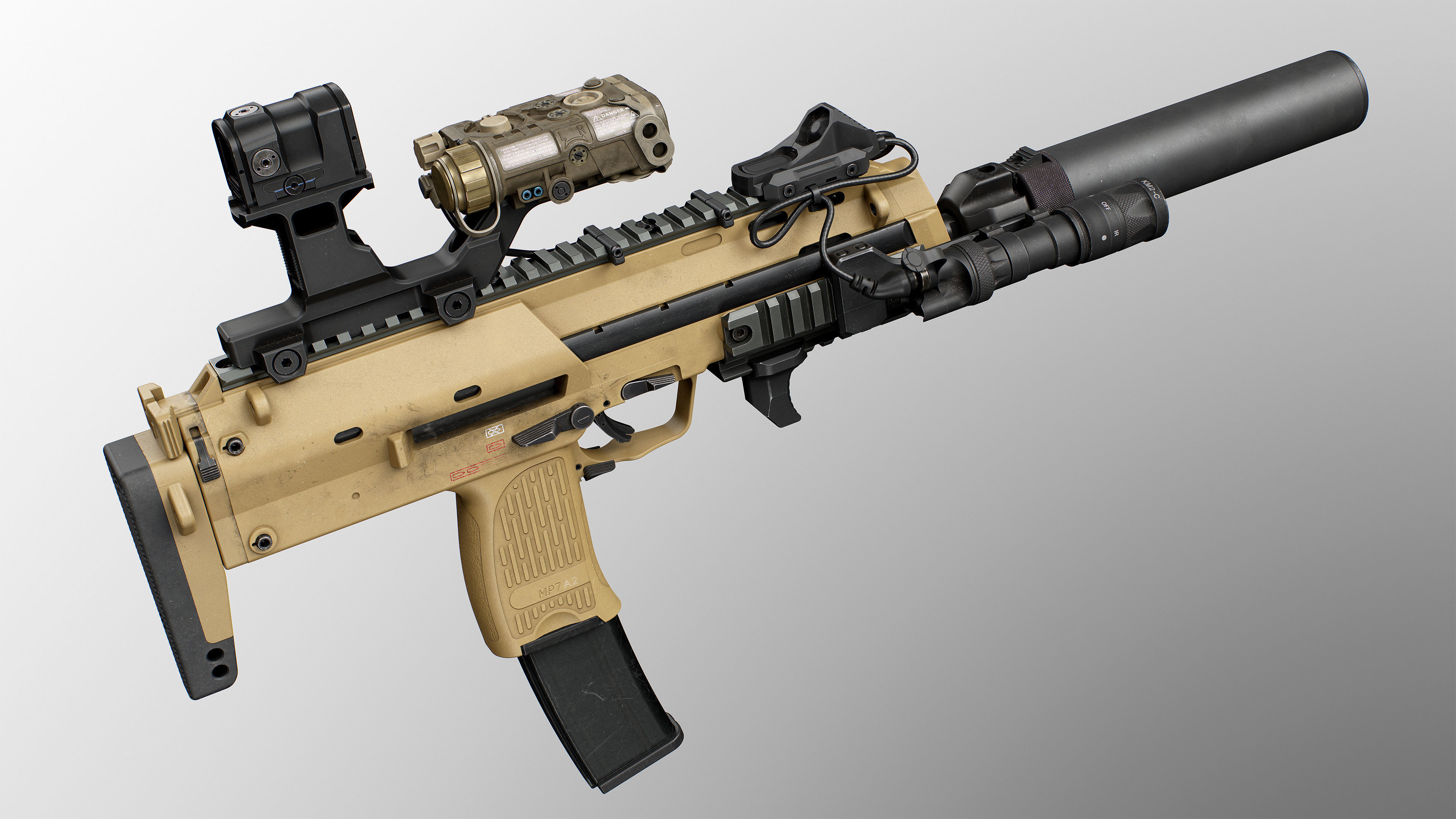 HK MP7 A2 Low-poly 3D model_6