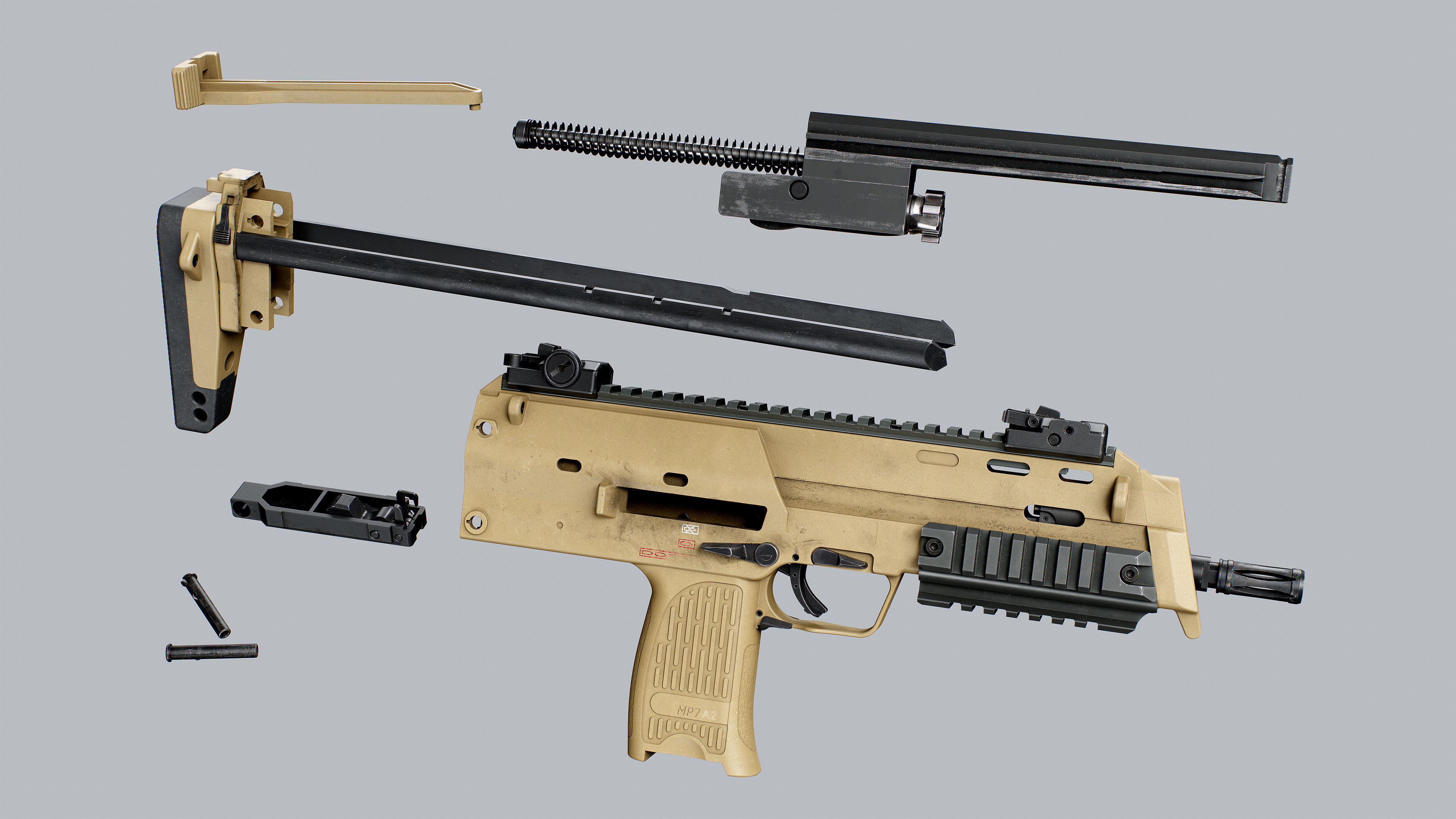 HK MP7 A2 Low-poly 3D model_10