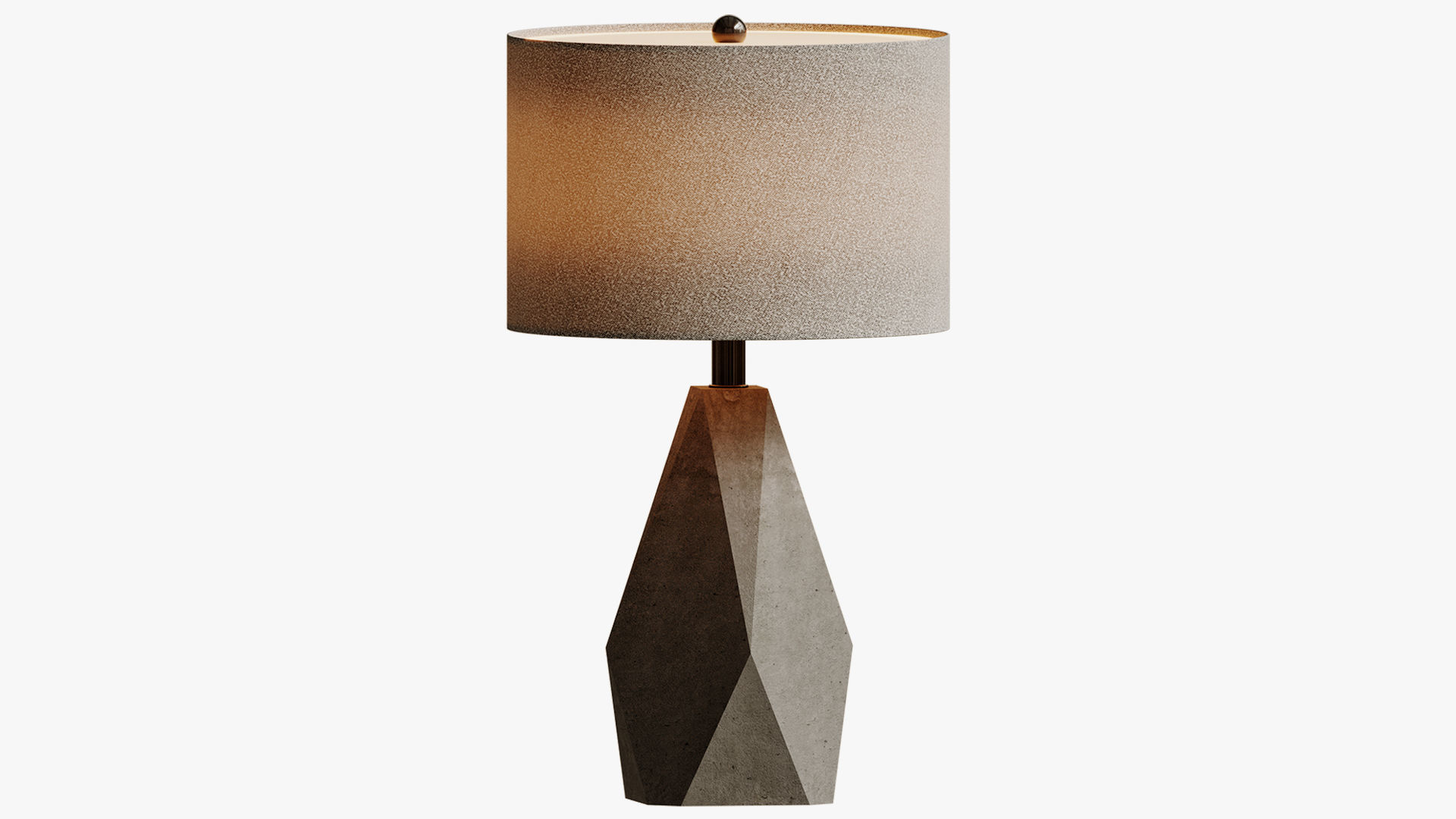 Geometric Gray Faceted Table Lamp 3D model_4