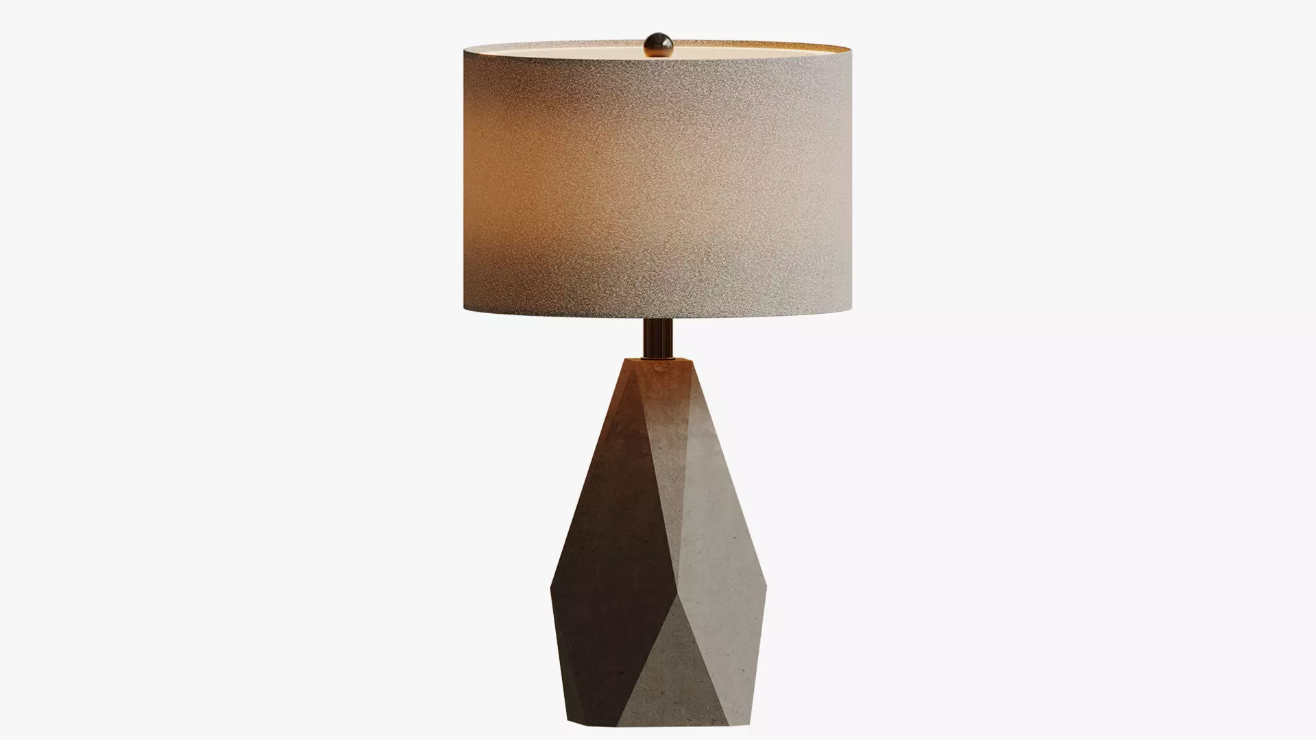 Geometric Gray Faceted Table Lamp 3D model_0