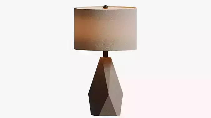 Geometric Gray Faceted Table Lamp