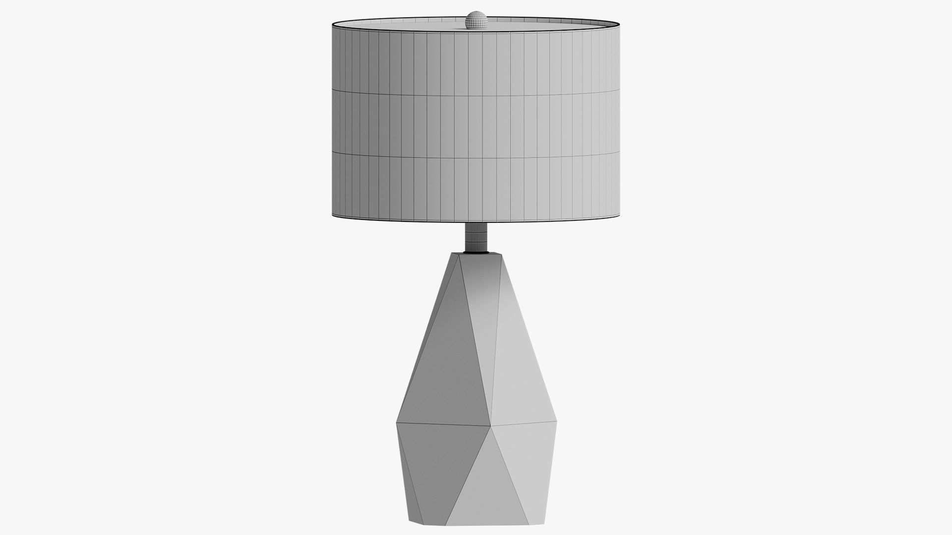 Geometric Gray Faceted Table Lamp 3D model_5