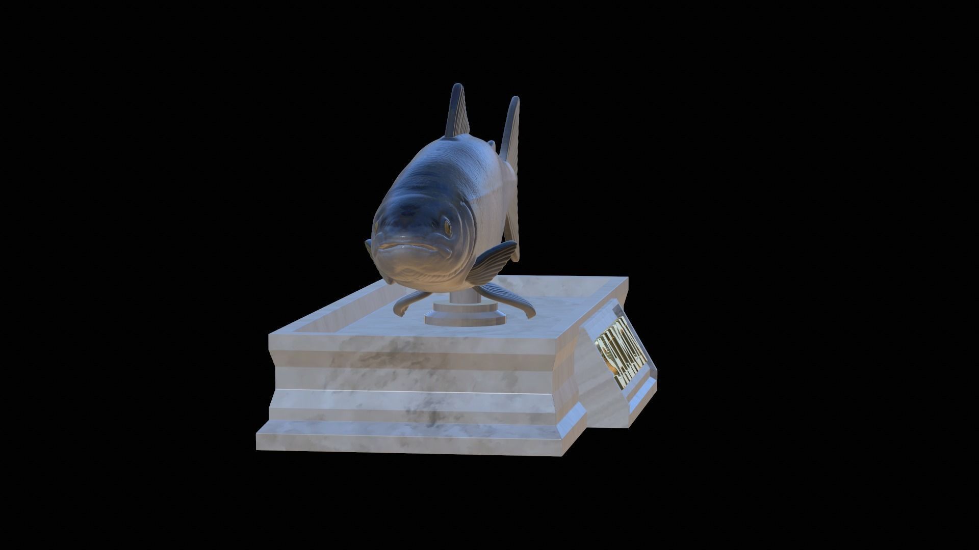 Atlantic salmon fish statue detailed texture  3D print model_27