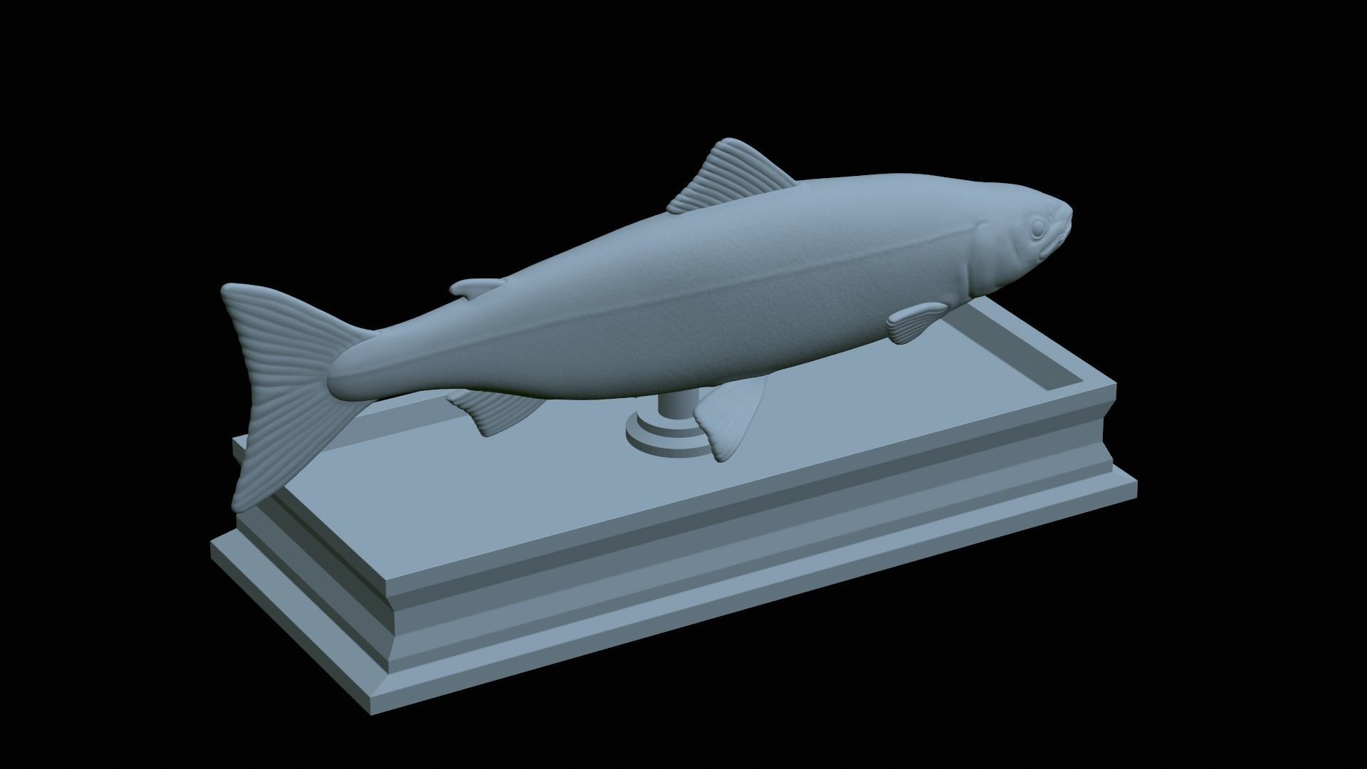 Atlantic salmon fish statue detailed texture  3D print model_19