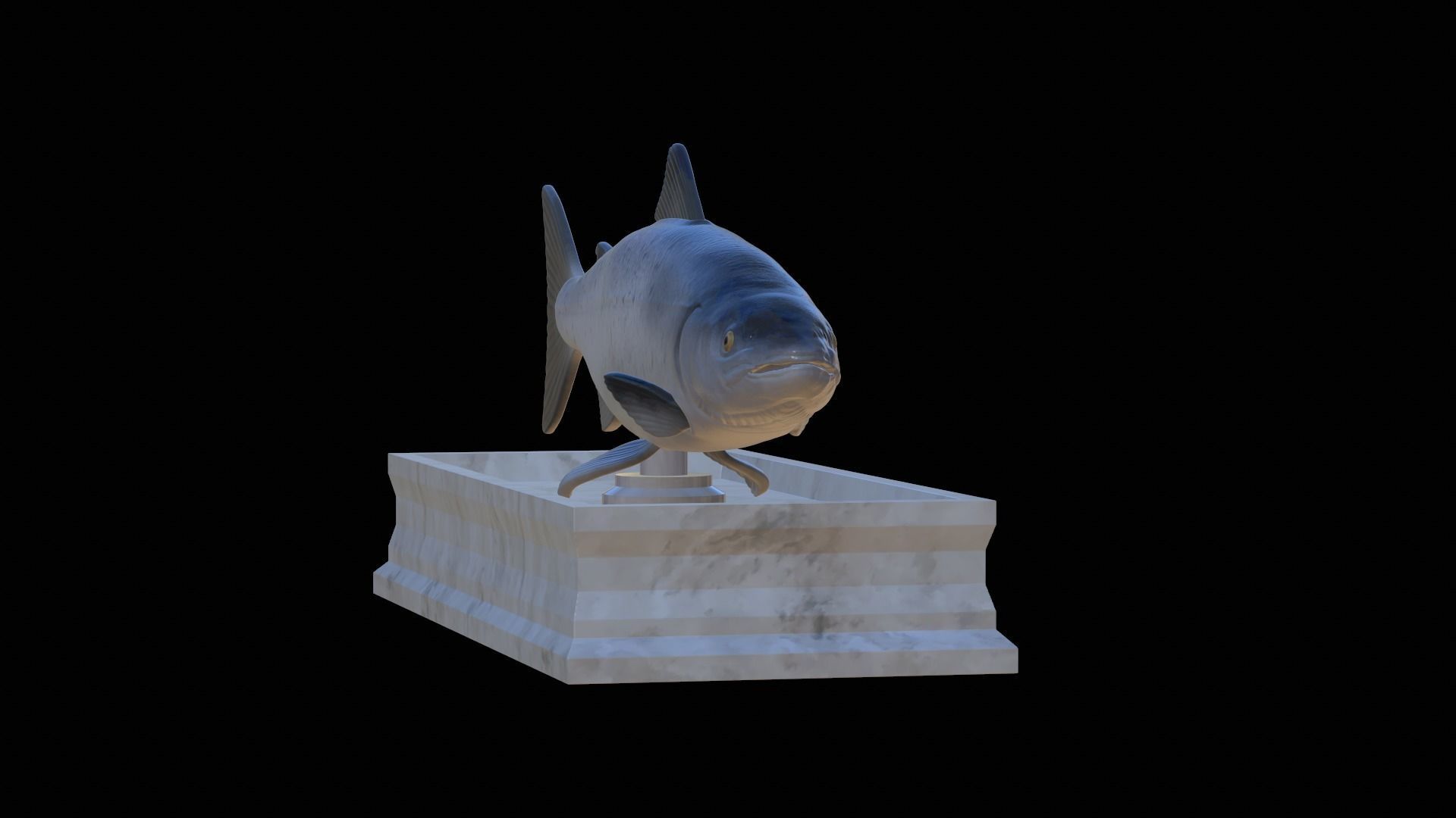 Atlantic salmon fish statue detailed texture  3D print model_28