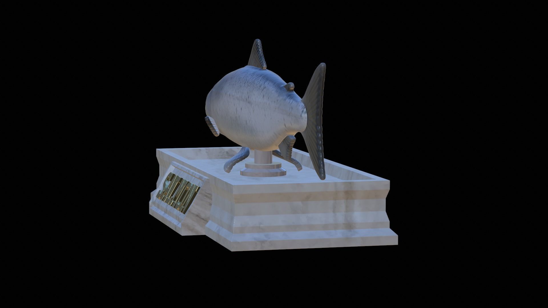 Atlantic salmon fish statue detailed texture  3D print model_6