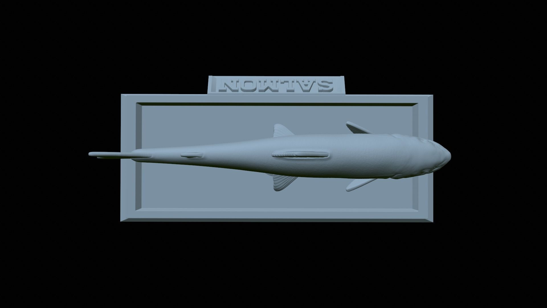 Atlantic salmon fish statue detailed texture  3D print model_20