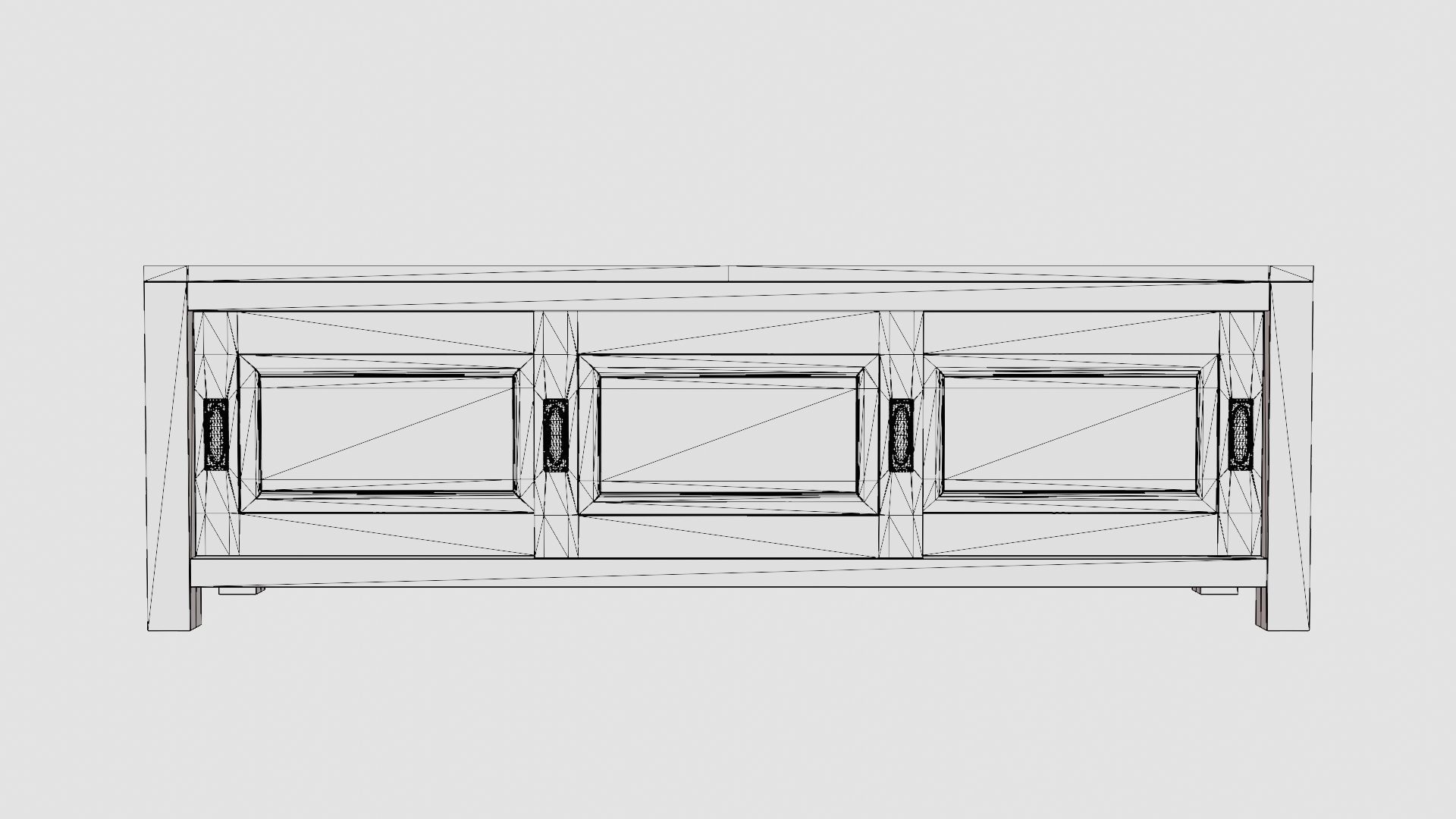 Niantic media bench black Low-poly 3D model_6