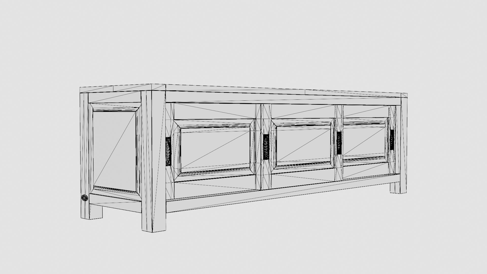 Niantic media bench black Low-poly 3D model_7