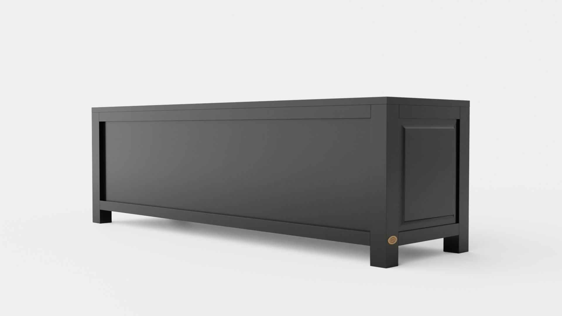 Niantic media bench black Low-poly 3D model_3