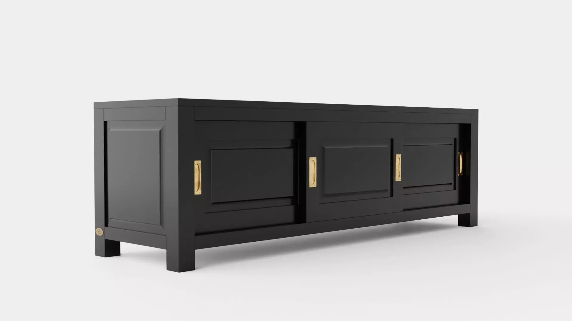 Niantic media bench black Low-poly 3D model_0