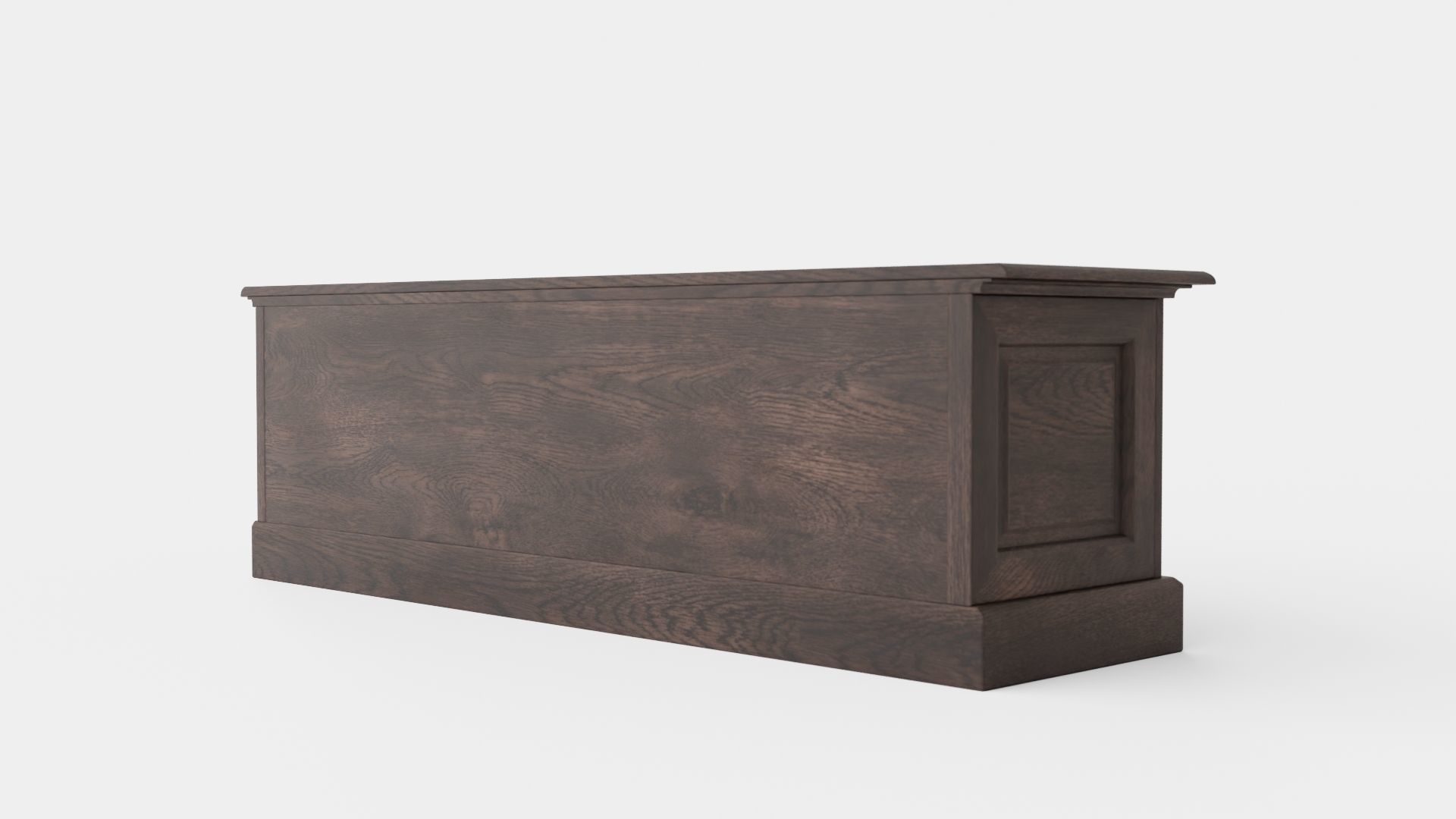 Montauk media bench wenge Low-poly 3D model_3