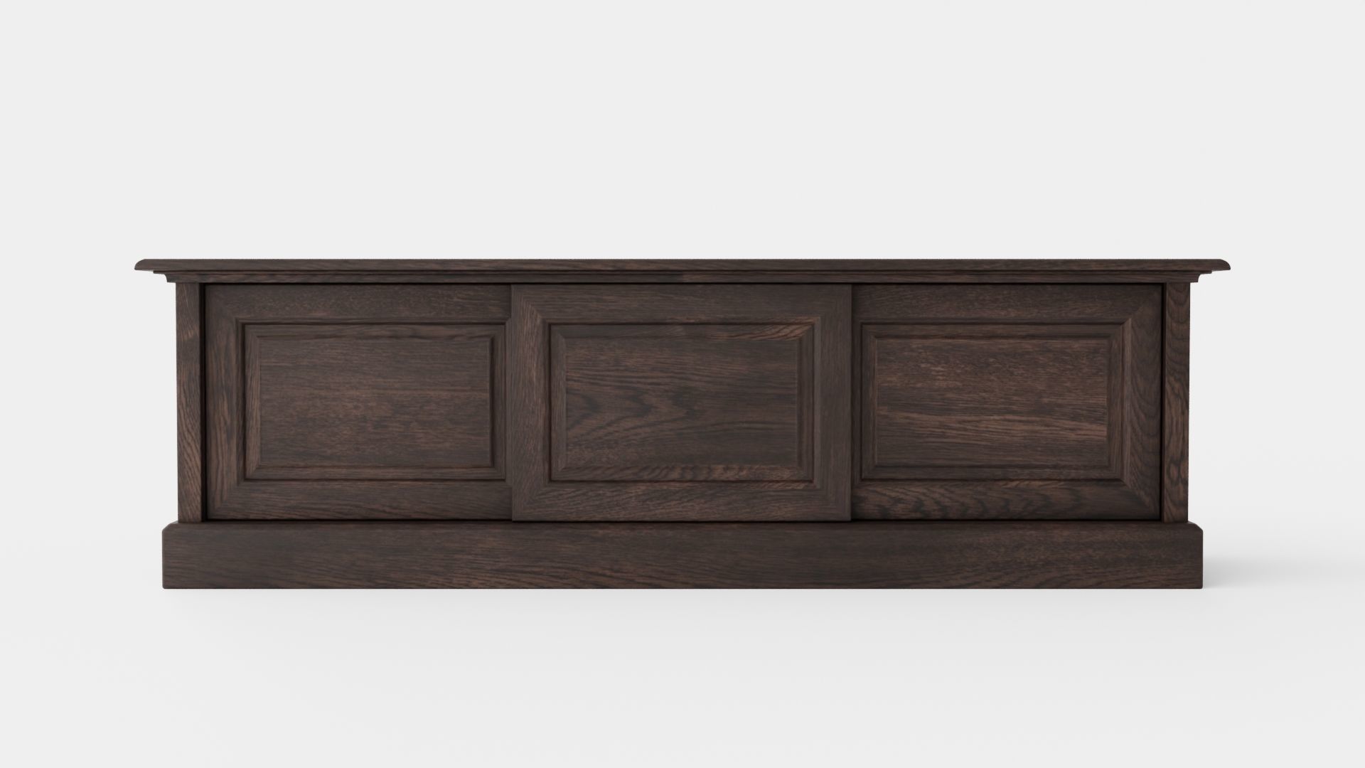 Montauk media bench wenge Low-poly 3D model_1