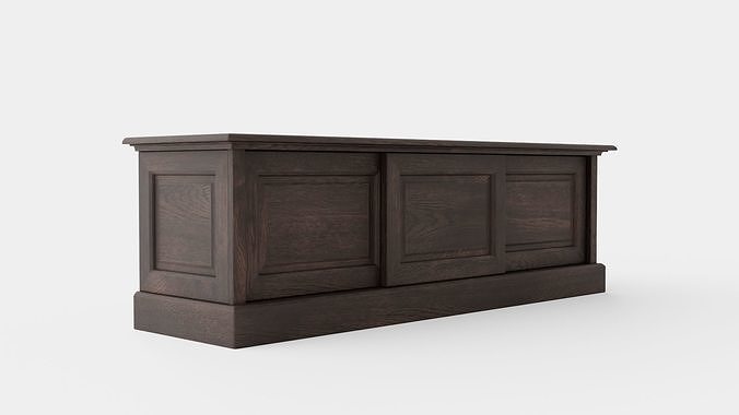 Montauk media bench wenge Low-poly 3D model