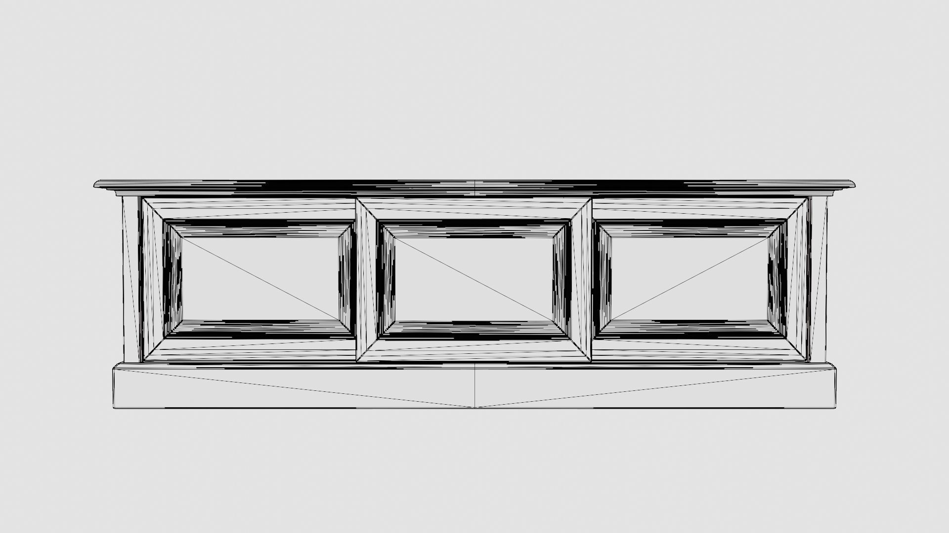 Montauk media bench black Low-poly 3D model_6