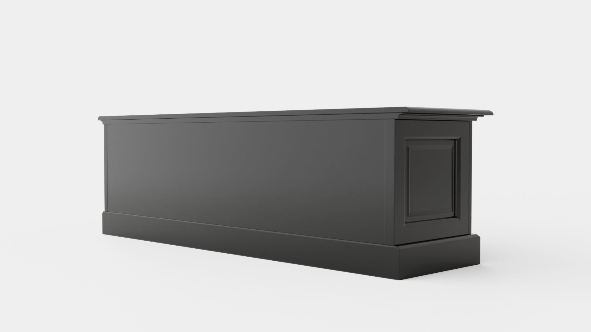 Montauk media bench black Low-poly 3D model_3