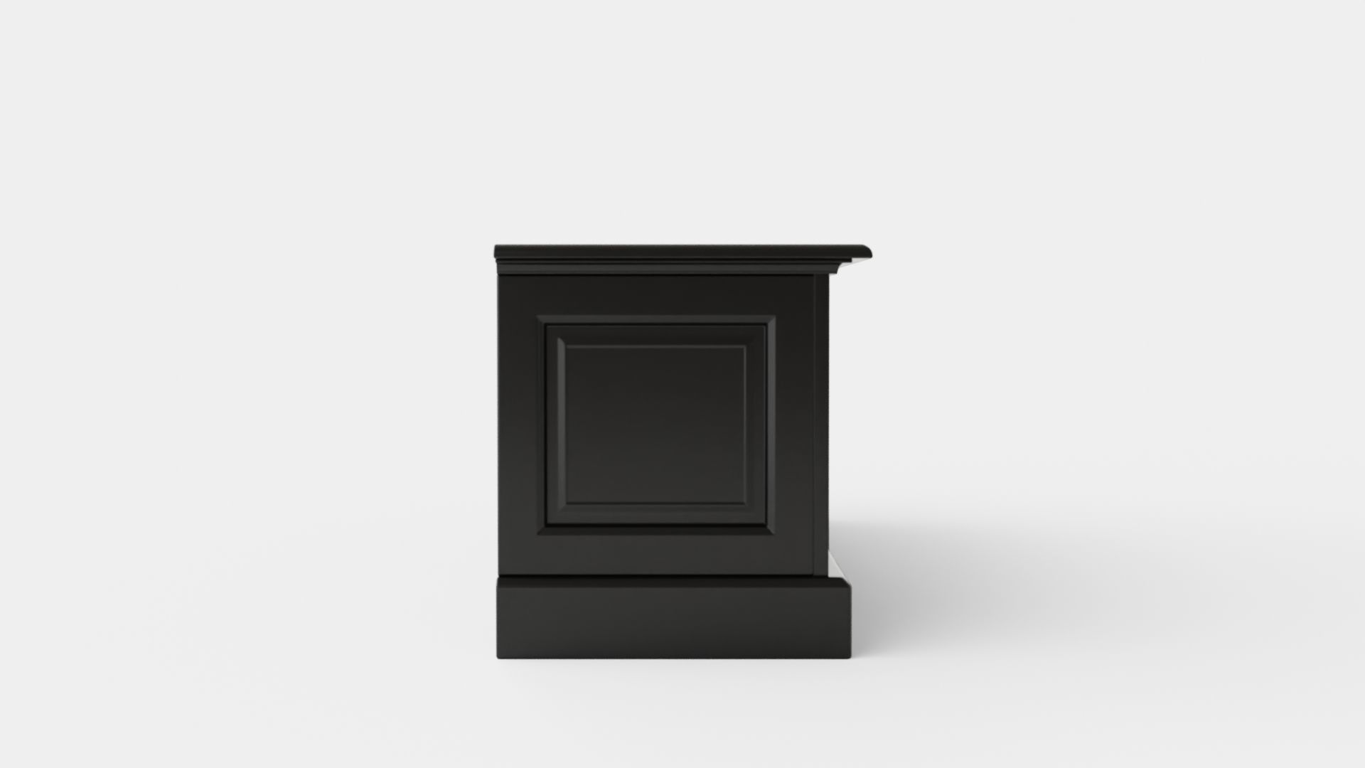Montauk media bench black Low-poly 3D model_2