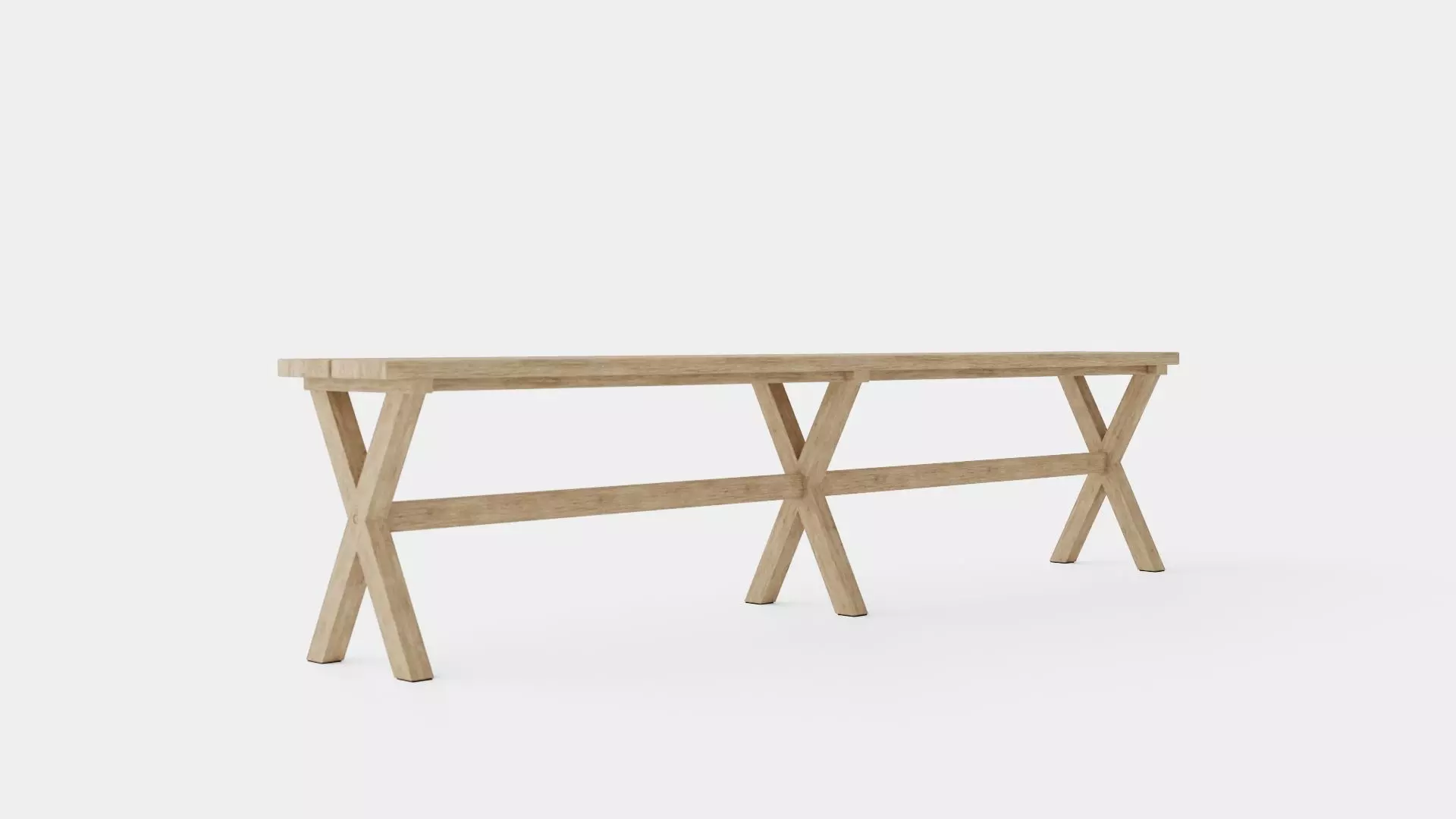 Cross bench charcoal Low-poly 3D model_0