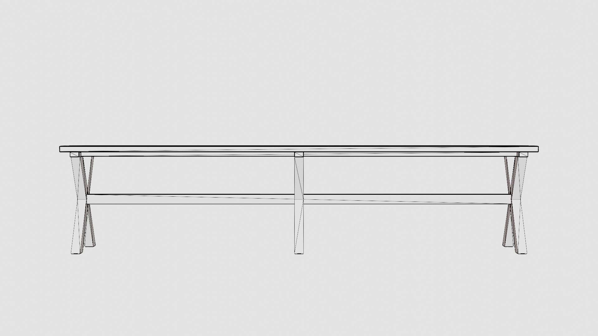 Cross bench charcoal Low-poly 3D model_6