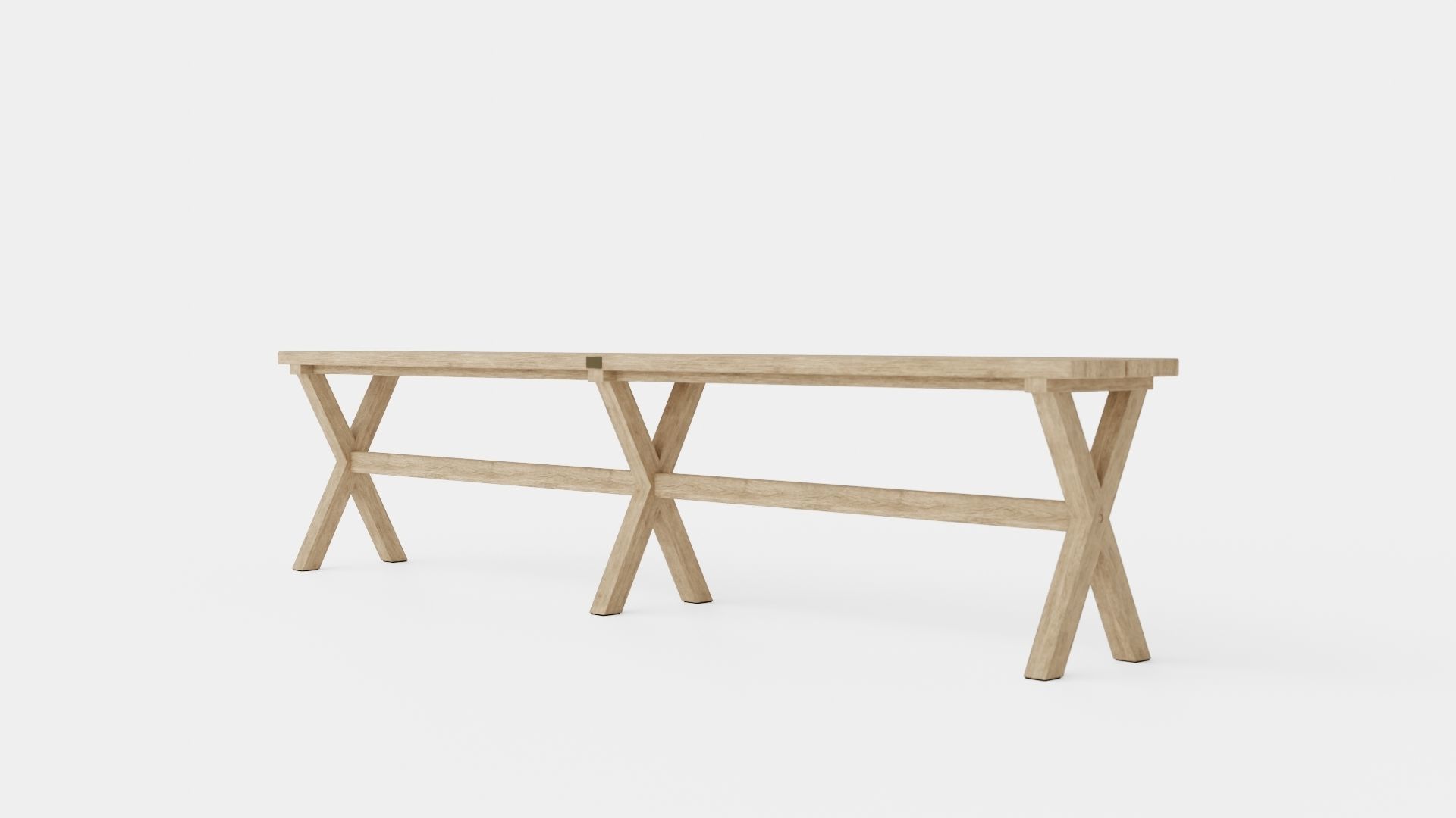 Cross bench charcoal Low-poly 3D model_3