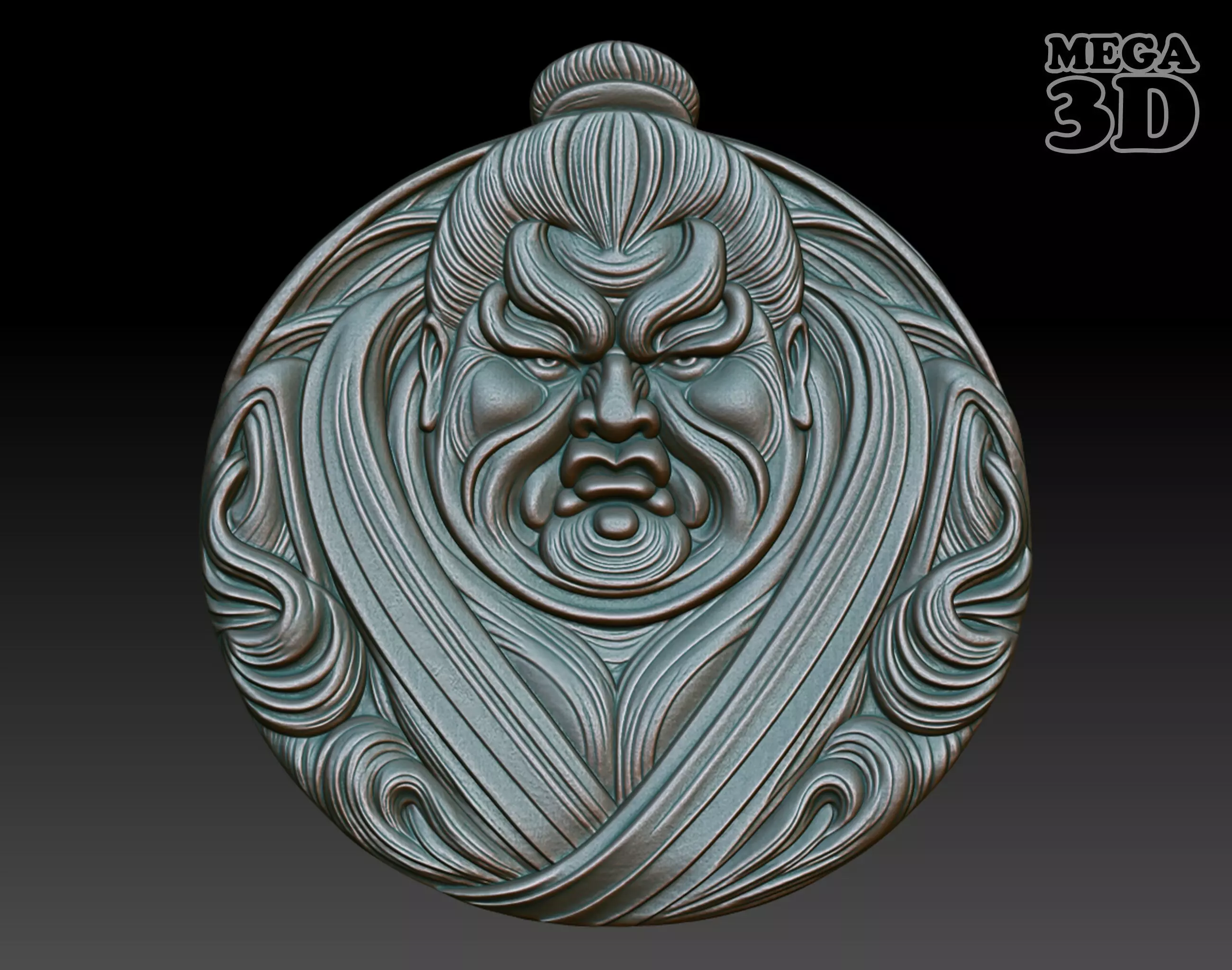 Sumo Wrestler basrelief 06 240802 3D print model_0
